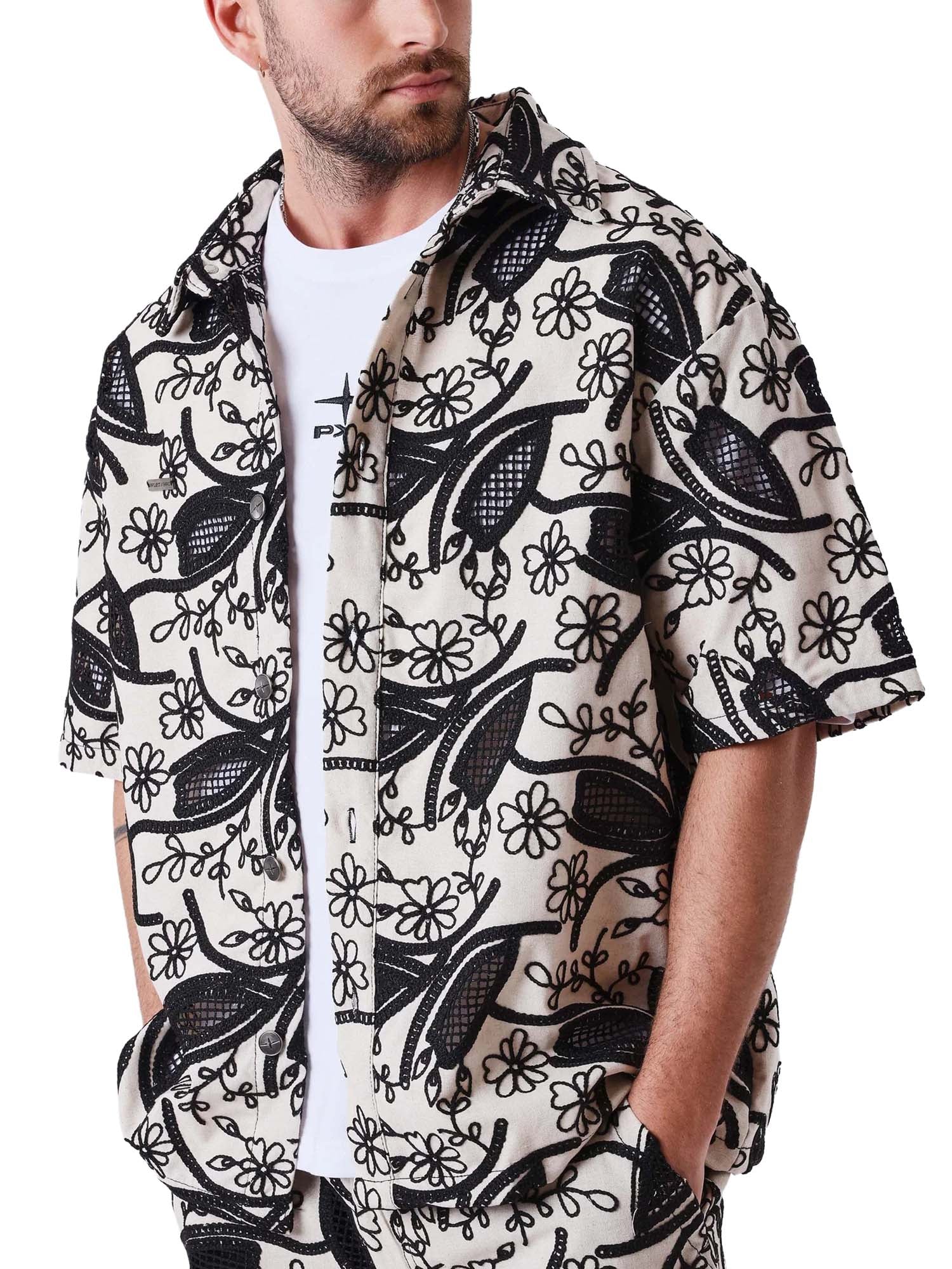 Project X Paris Camicia a maniche corte Candide Idylle Nero