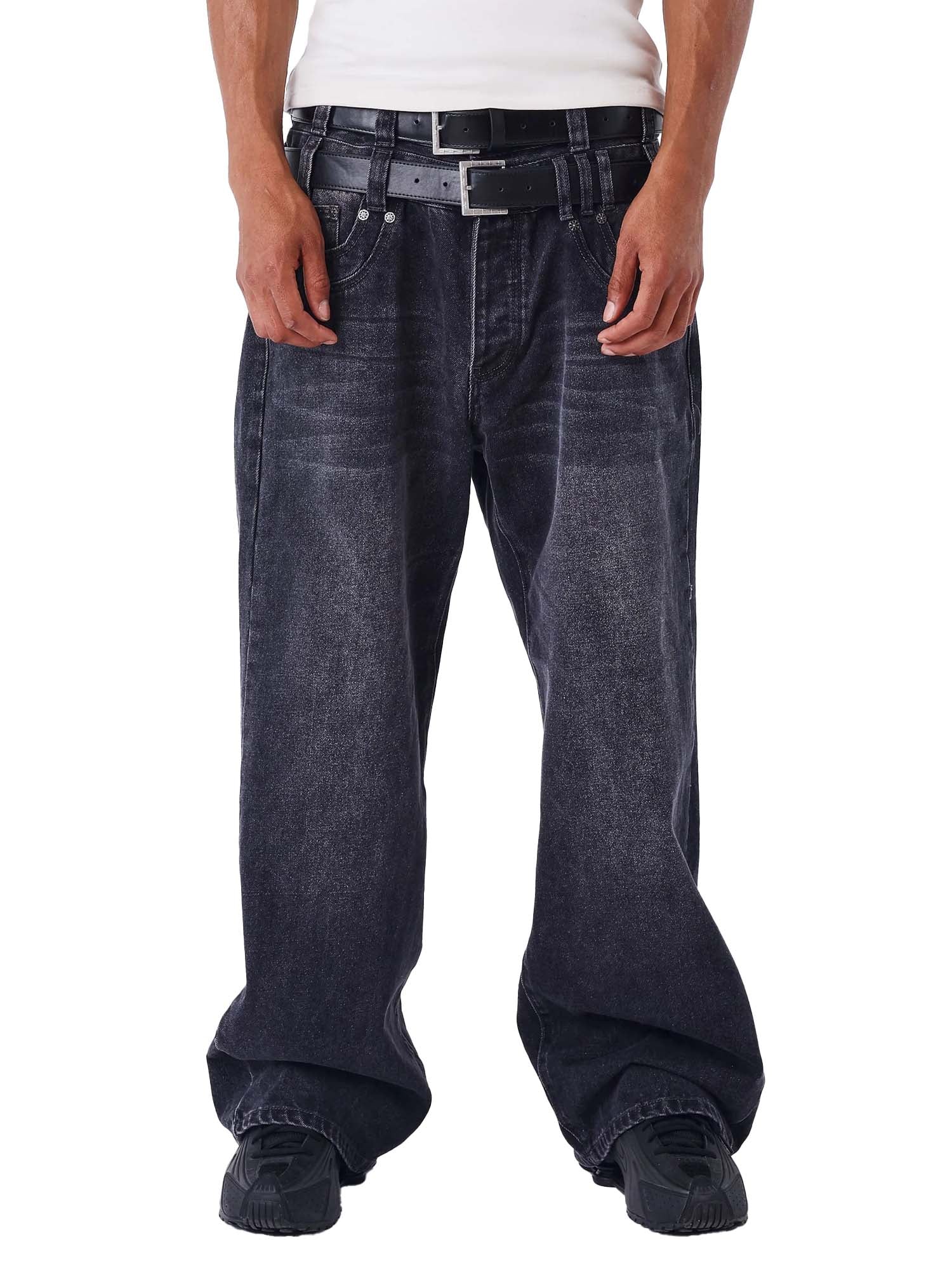 Project X Paris Jean barrel noir délavé Nero