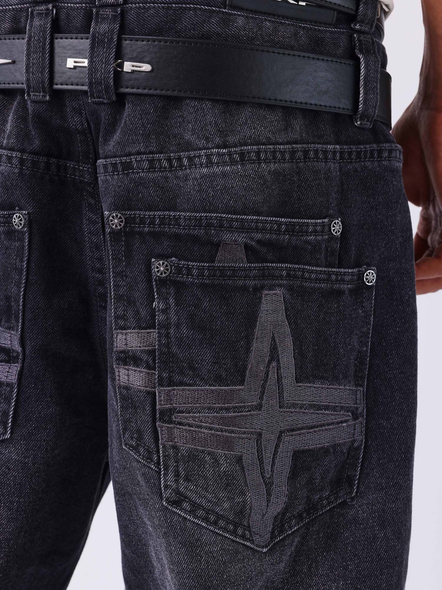 Project X Paris Jean barrel noir délavé Nero