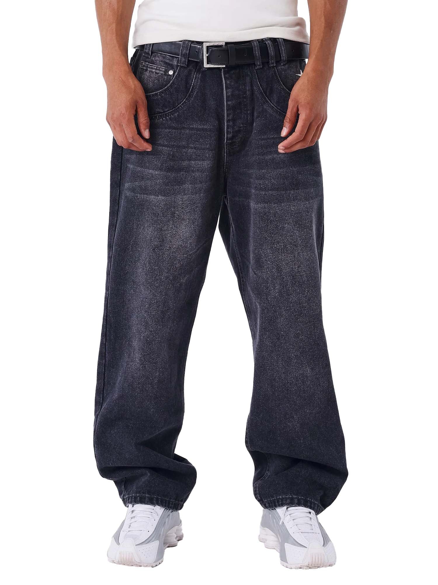 Project X Paris Jean droit en denim noir délavé Nero