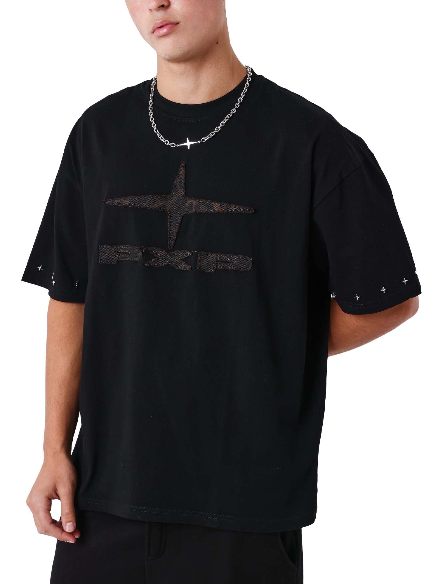 Project X Paris T-shirt Logo PXP con motivo leopardato Nero
