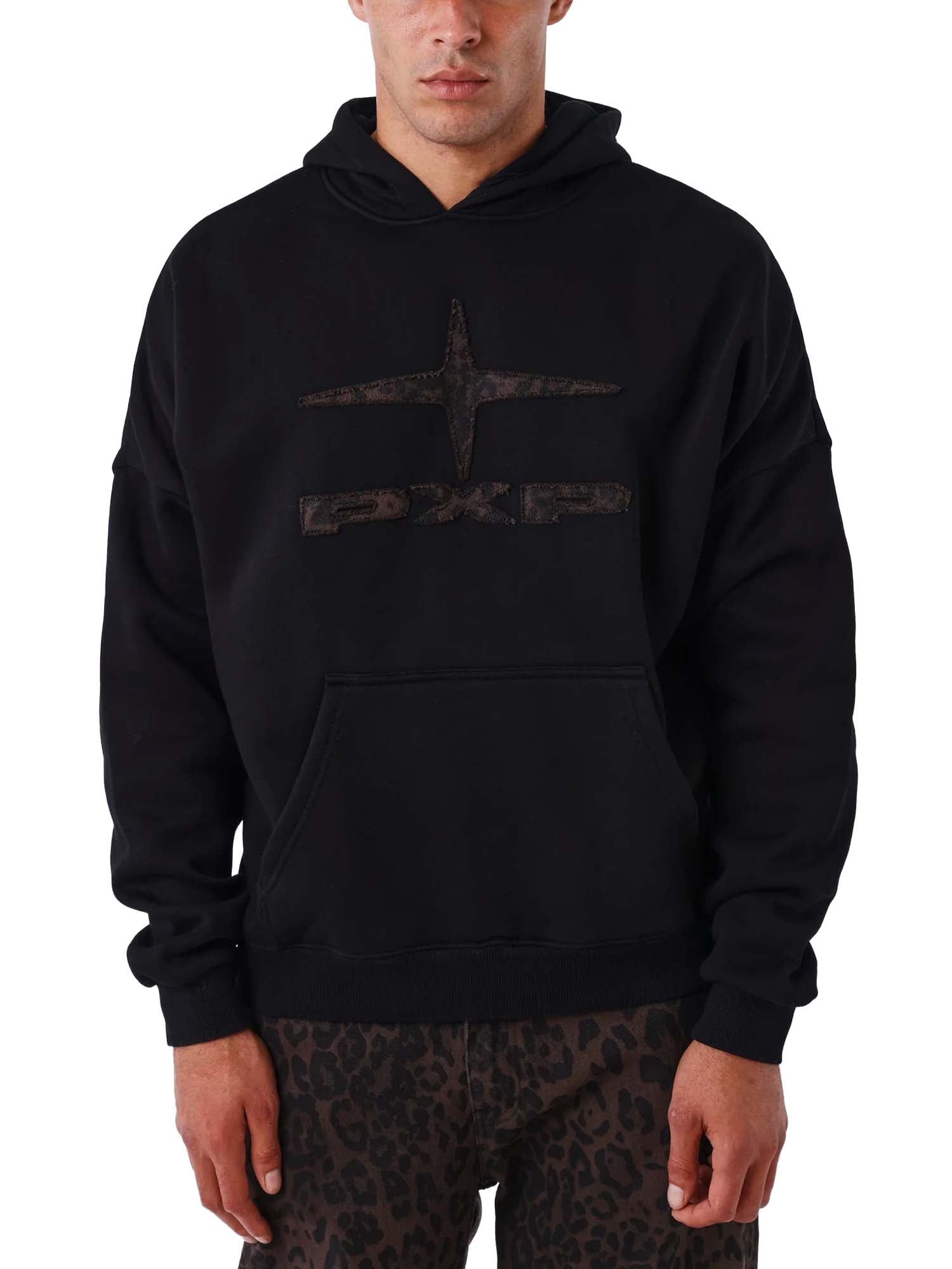 Project X Paris Felpa con cappuccio Leopardo Nero