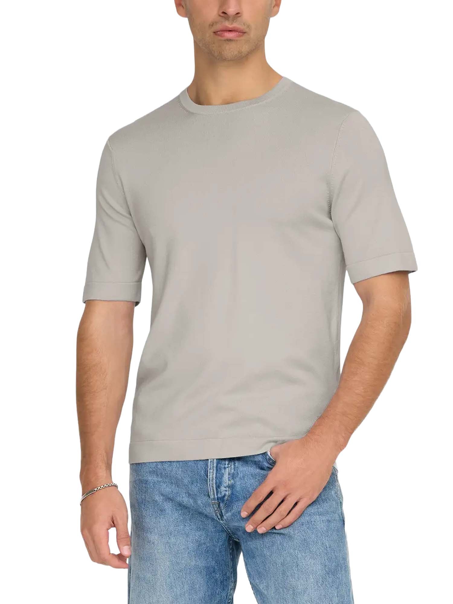 Only & Sons T-Shirt Onswyler Life Reg 14 Ss Knit Noos Grigio
