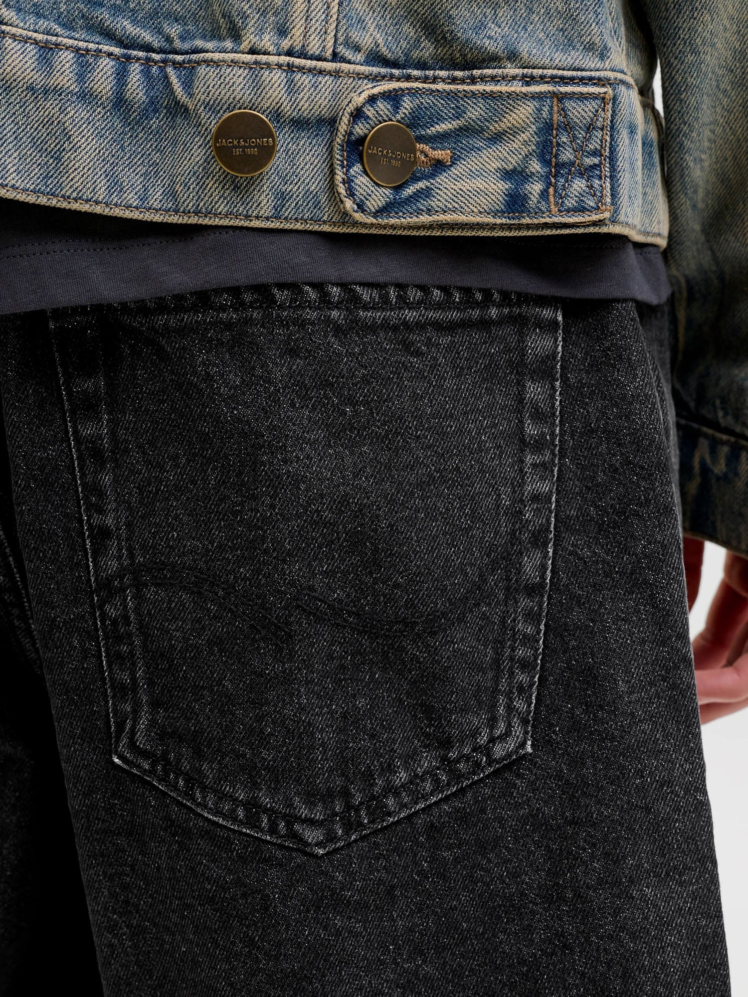 Jack & Jones Bermuda in jeans baggy fit Nero