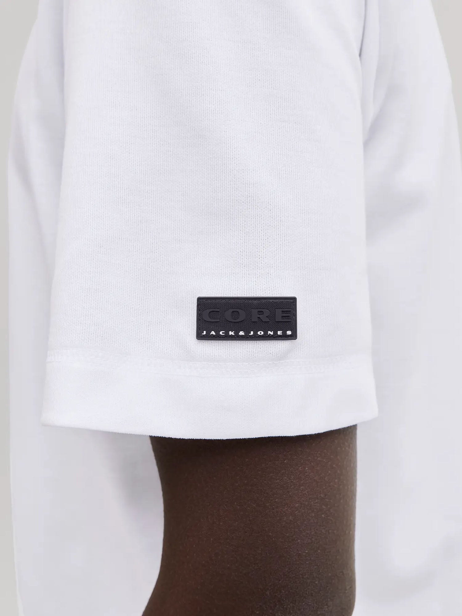 Jack & Jones T-shirt Jcofusion Badge Tee SS Crew Neck Bianco