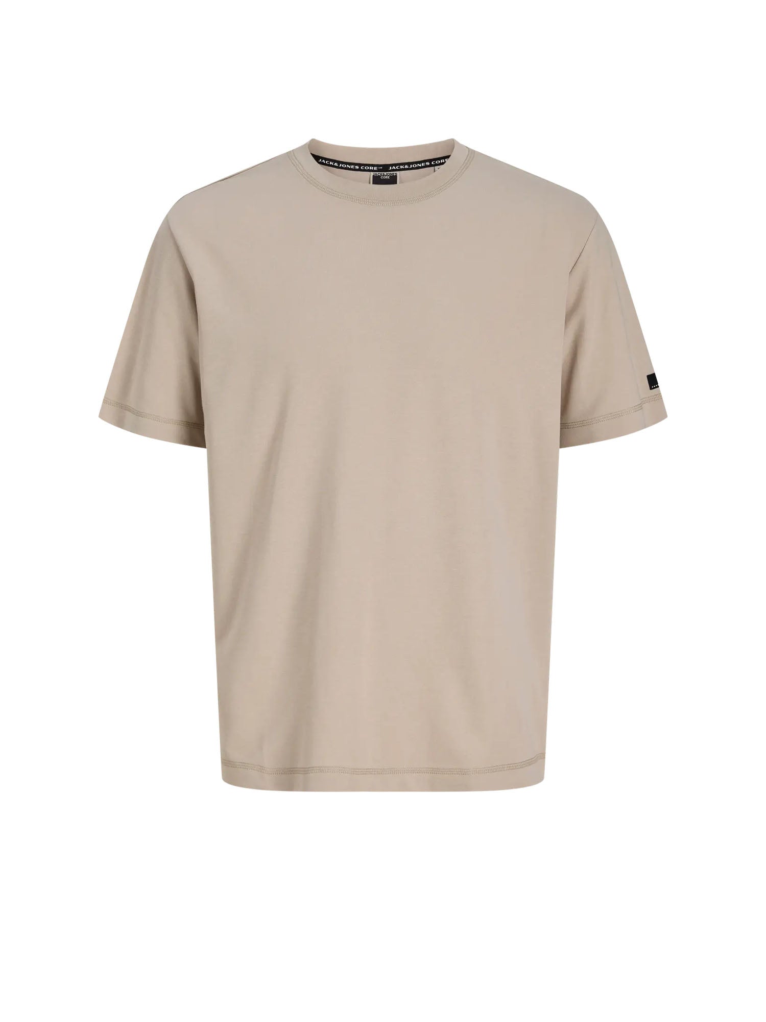 Jack & Jones T-shirt Jcofusion Badge Tee SS Crew Neck Beige
