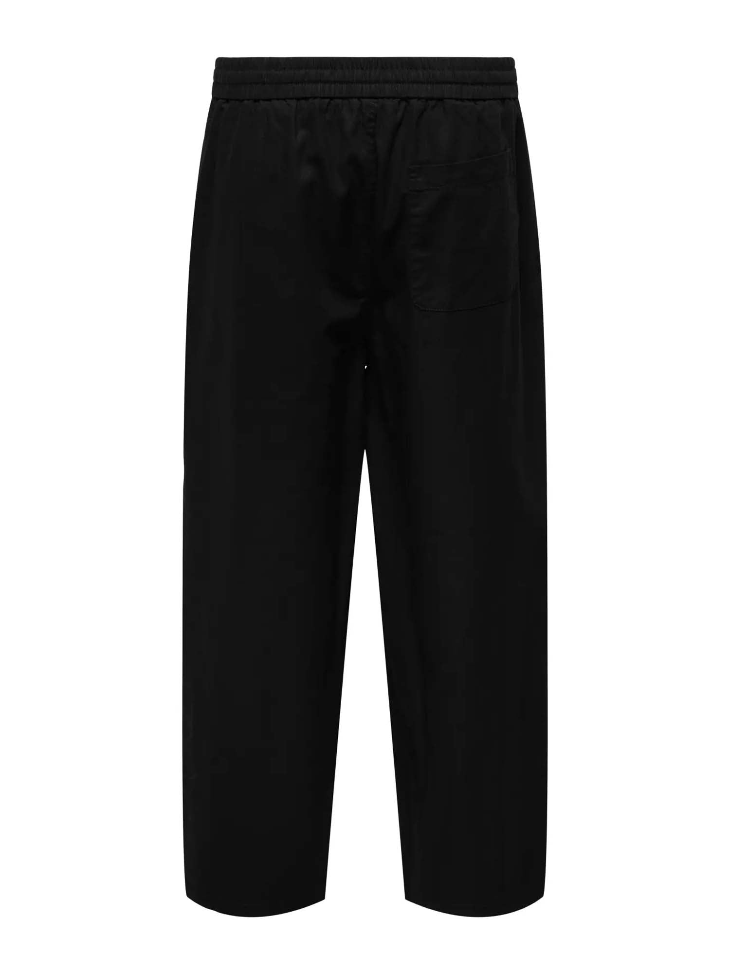 Only & Sons Pantaloni ONSDAVES Wide Leg Fit Lino Nero
