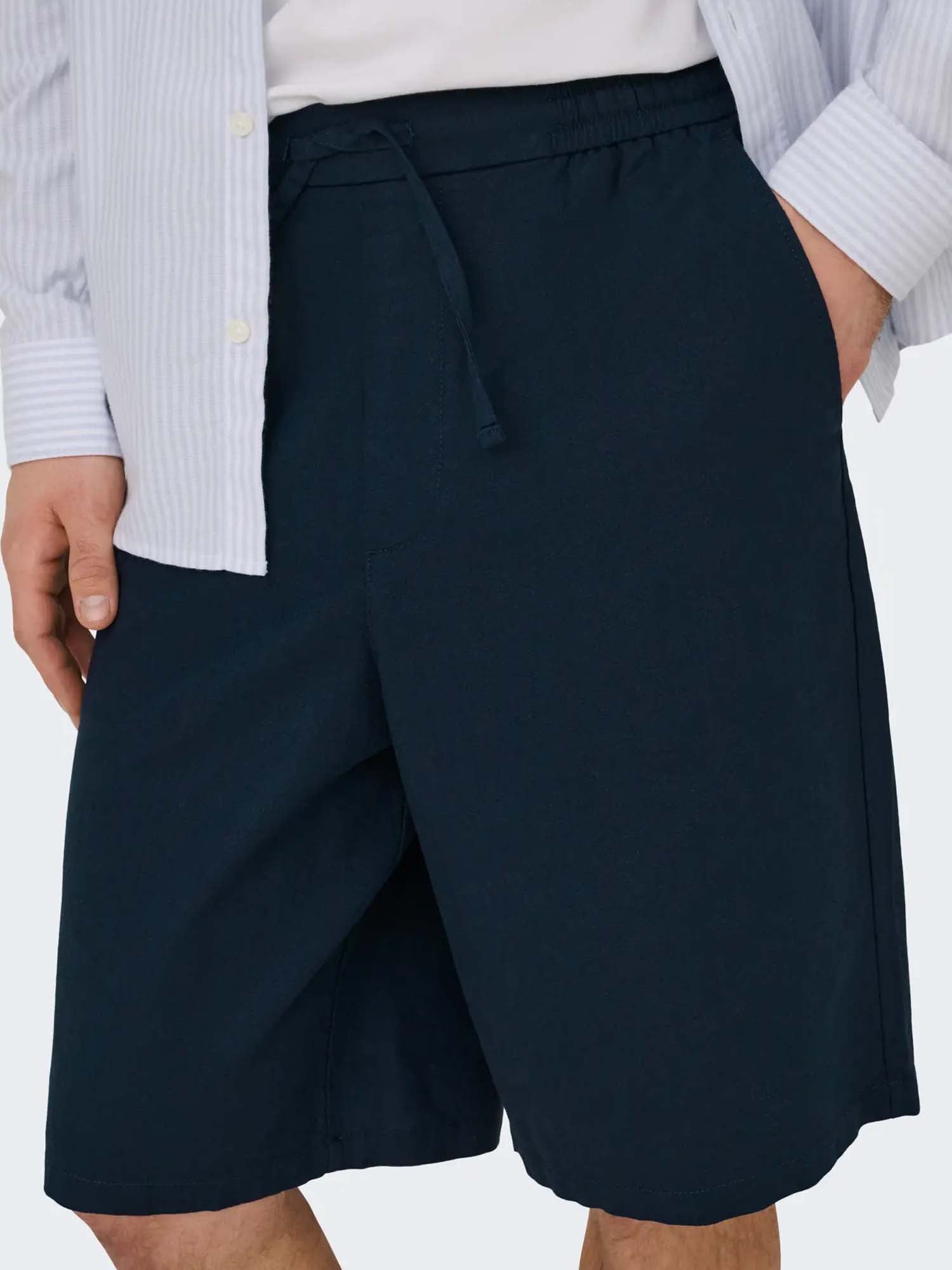 Only & Sons Shorts ONSDAVES Wide Leg Fit Lino Blu