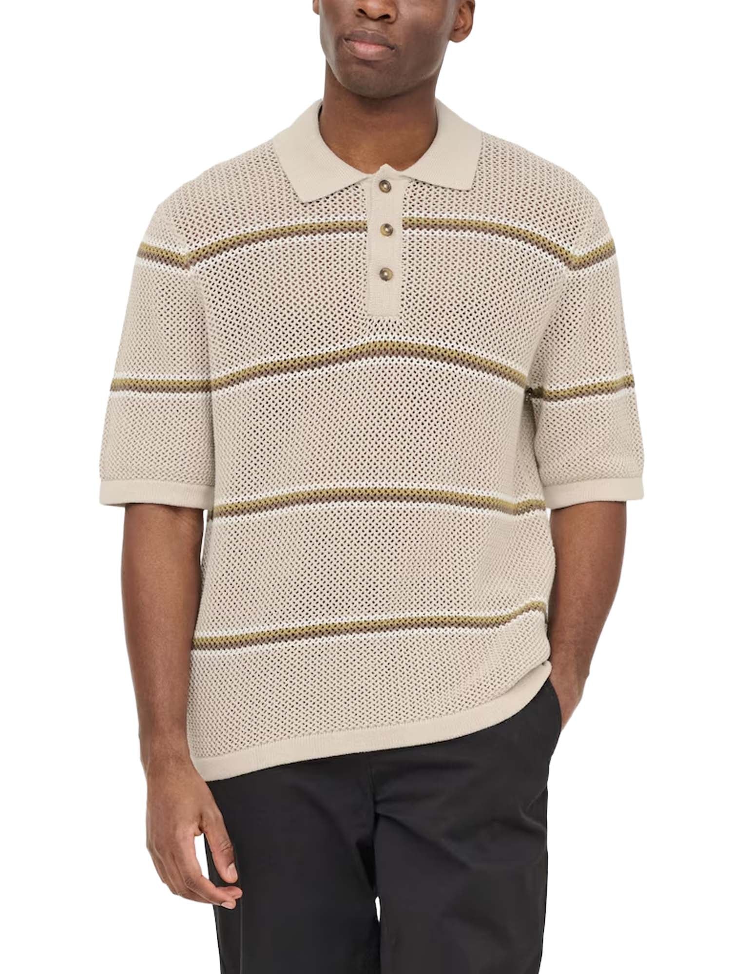 Only & Sons Polo in maglia ONSSEJR Beige