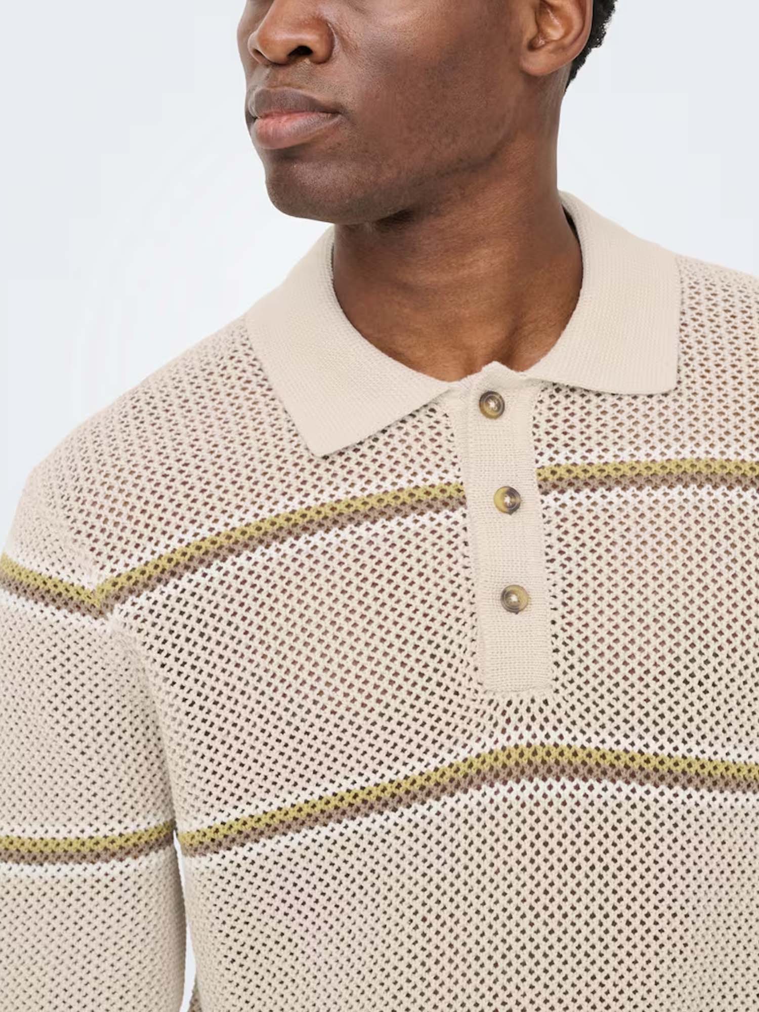 Only & Sons Polo in maglia ONSSEJR Beige