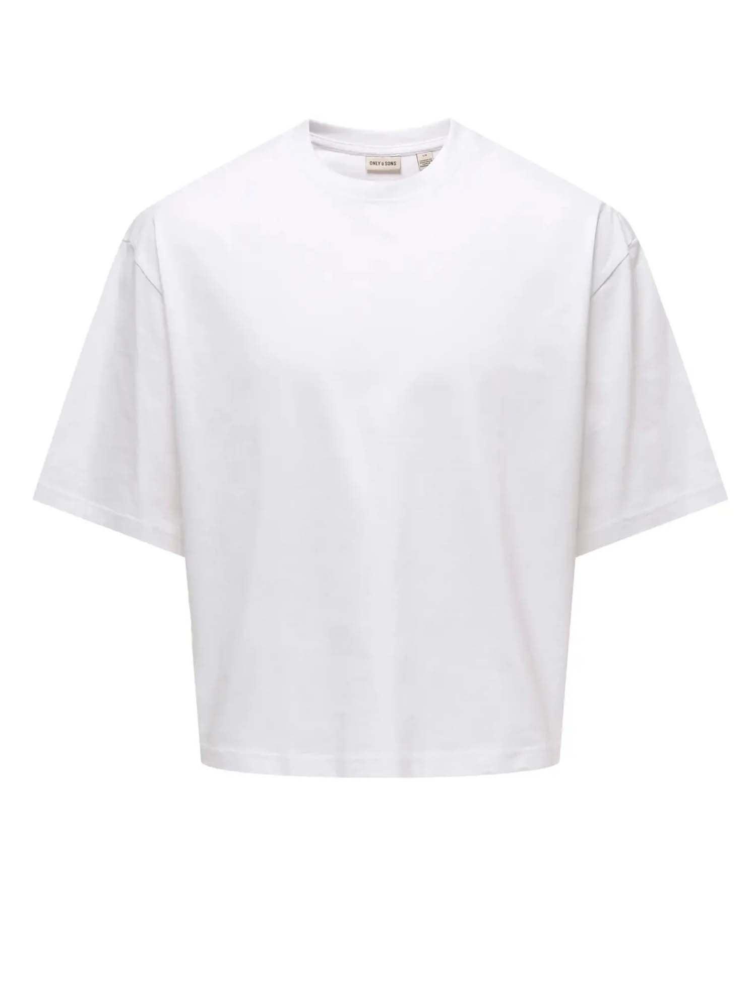 Only & Sons T-shirt ONSFRED Life Ovz Ss Crop Tee Bianco