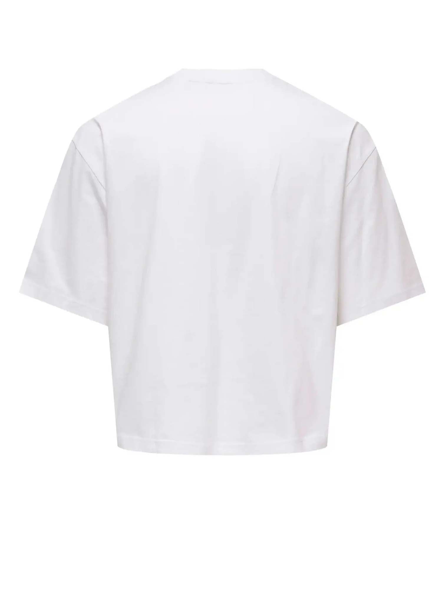 Only & Sons T-shirt ONSFRED Life Ovz Ss Crop Tee Bianco