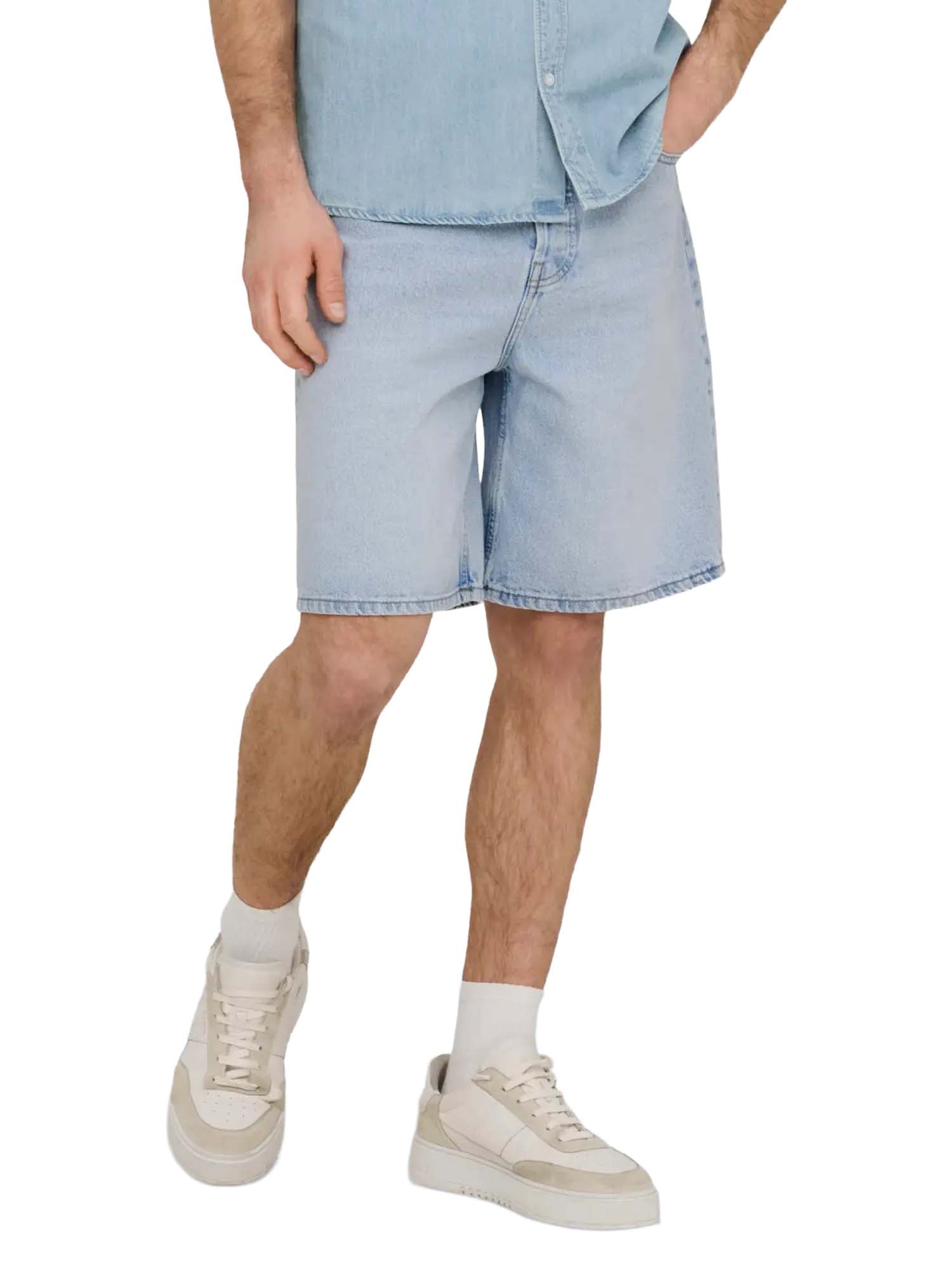 Only & Sons Onsfive Baggy 9893 Pim Dnm Shorts Vd2 Azzurro