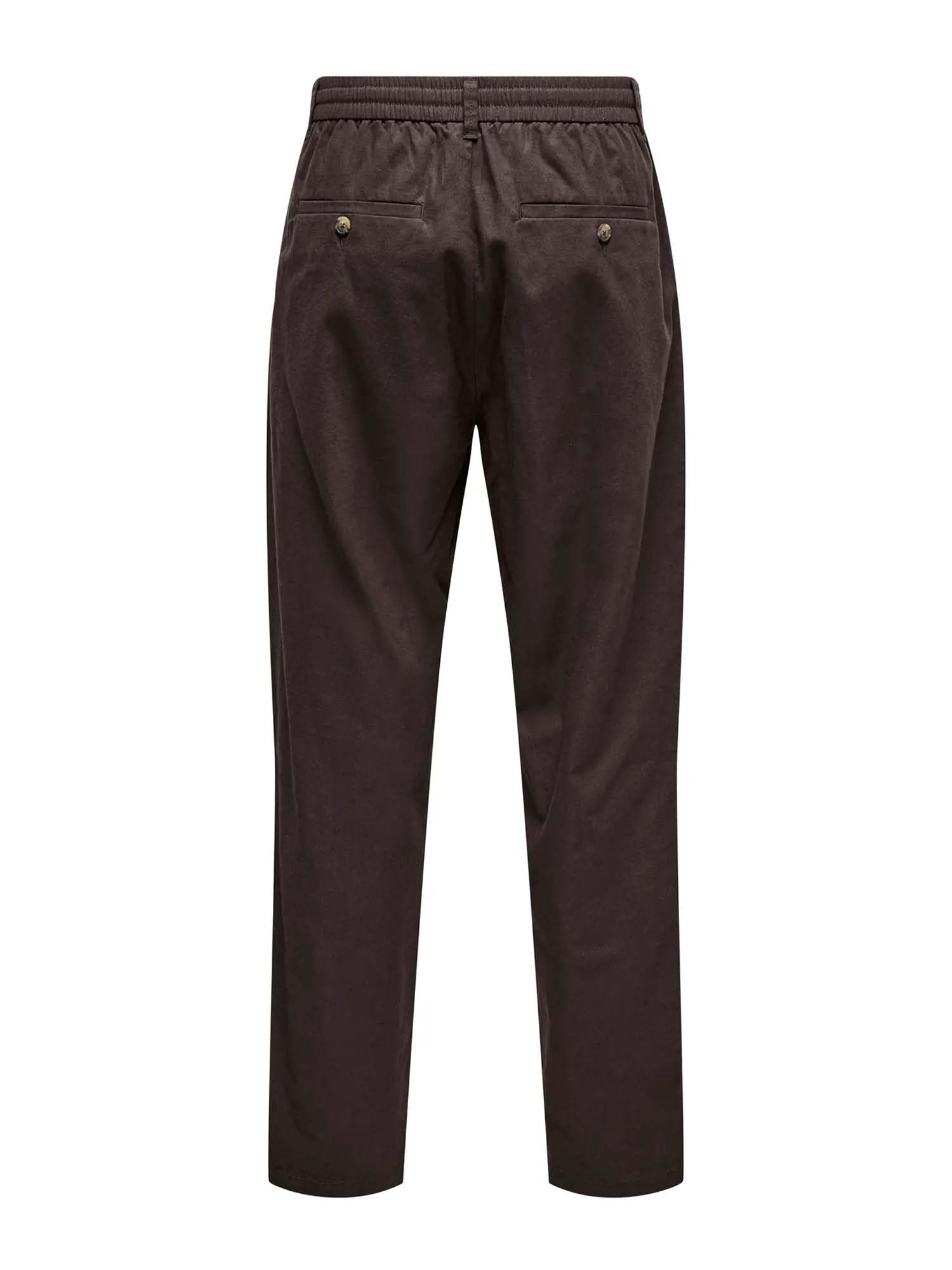 Only & Sons Onslee Tapered 0007 Cot Lin String Pant Marrone