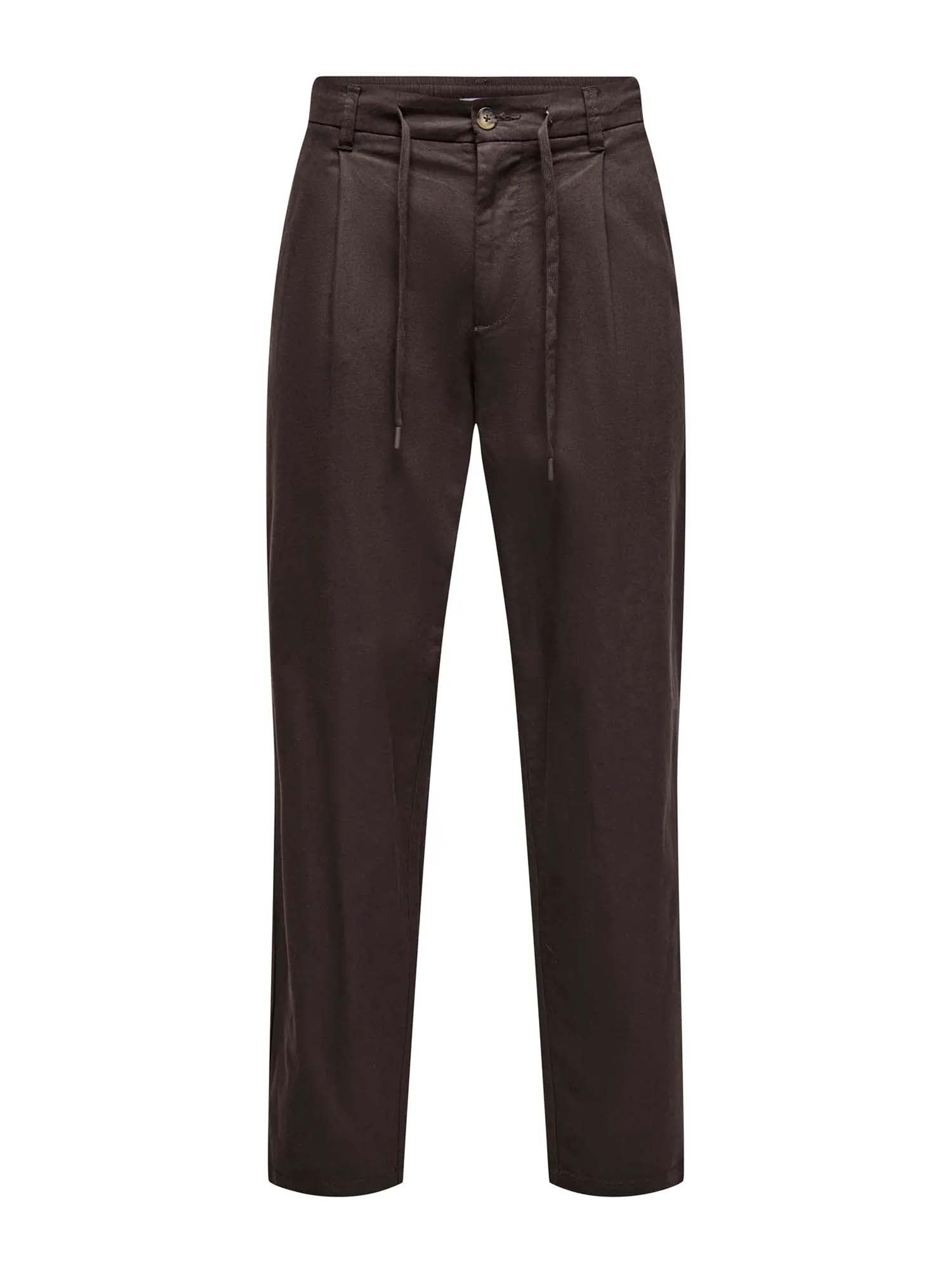Only & Sons Onslee Tapered 0007 Cot Lin String Pant Marrone
