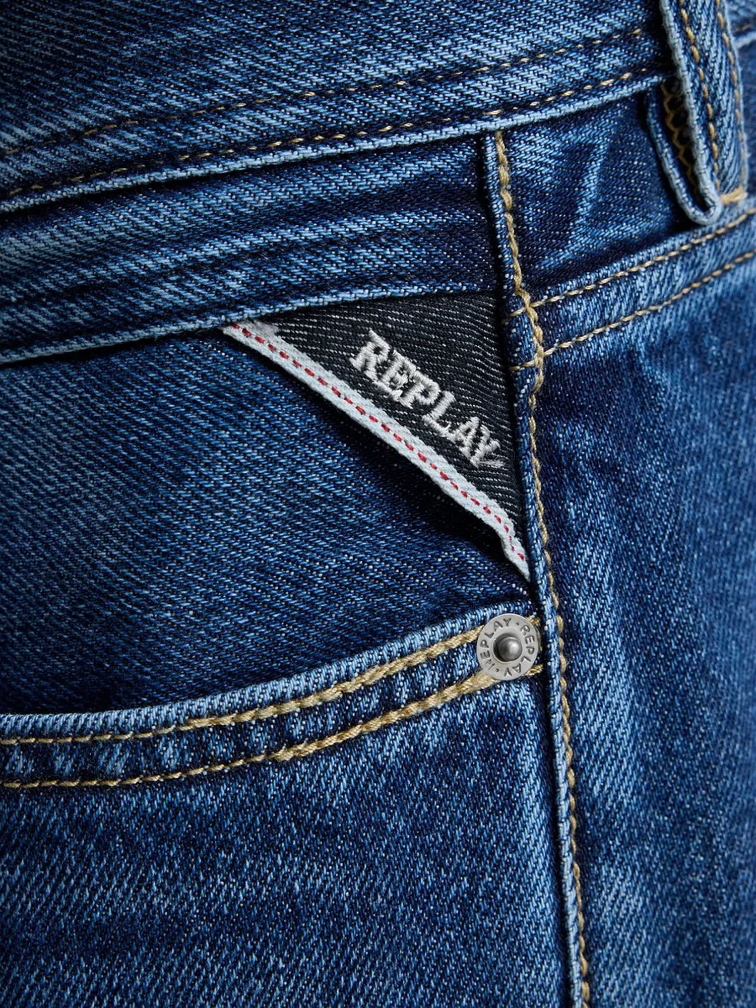 Replay Jeans Straight Fit Grover Blu