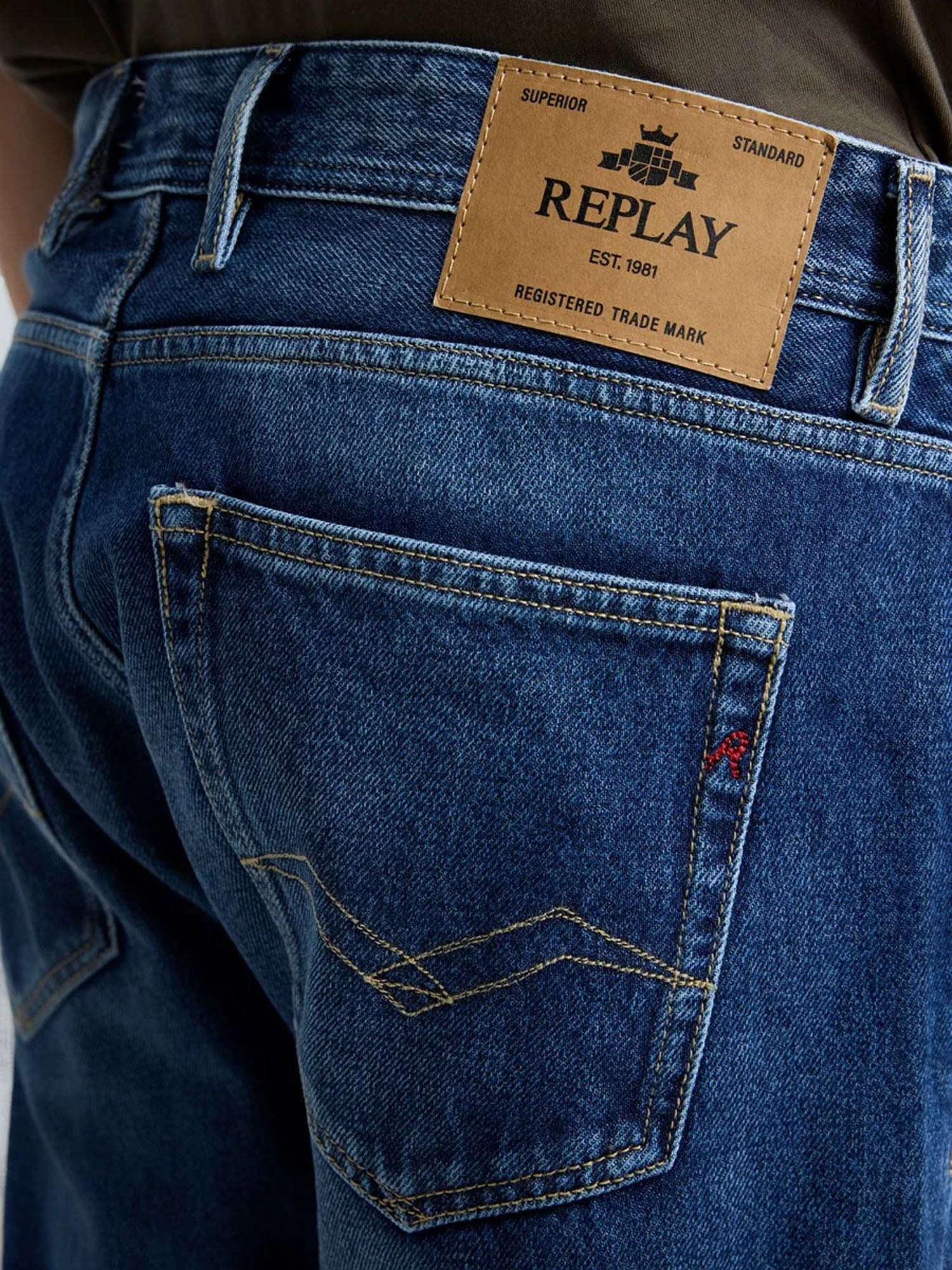 Replay Jeans Straight Fit Grover Blu