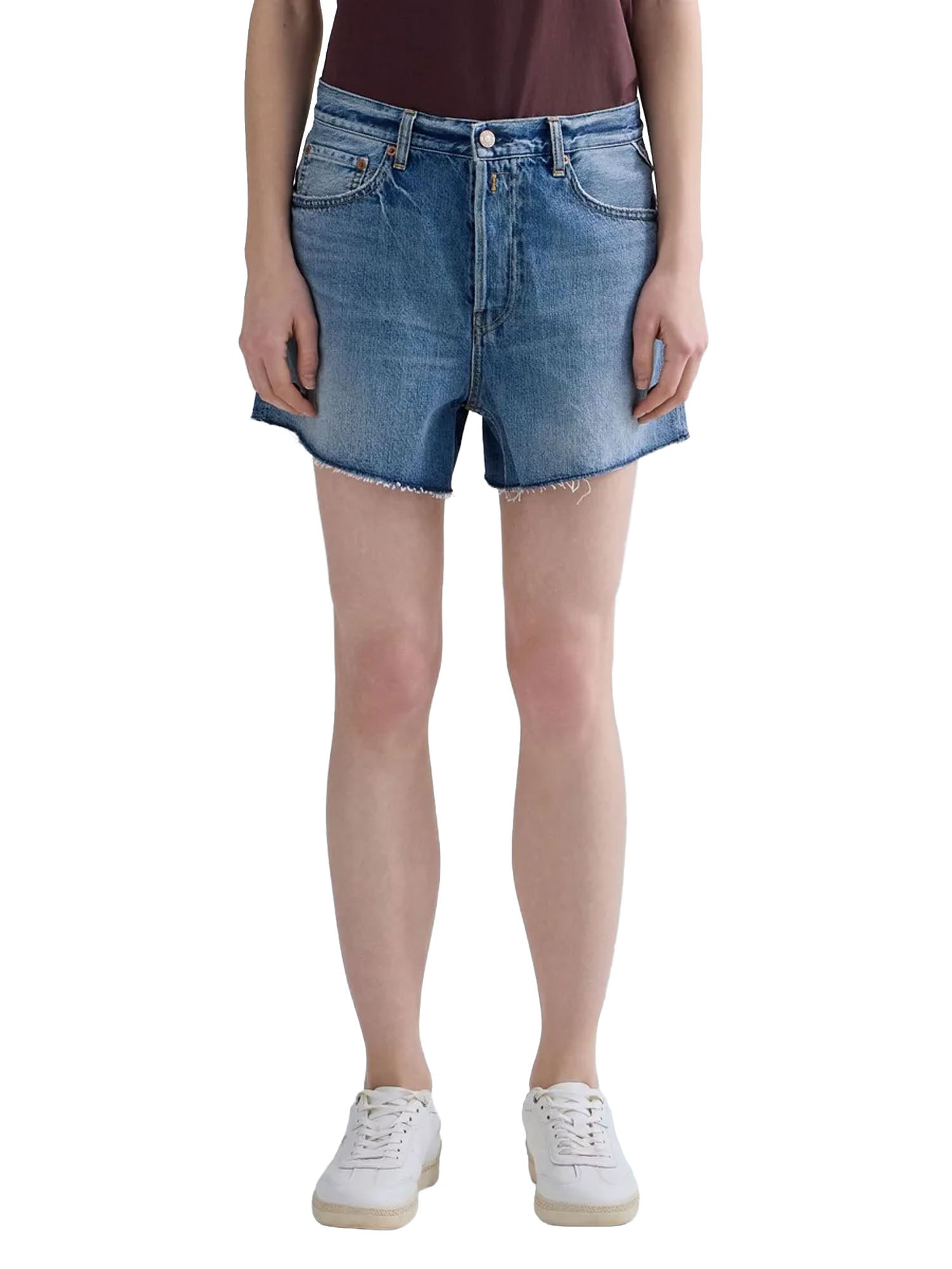Replay Shorts Straight Fit in Denim Blu