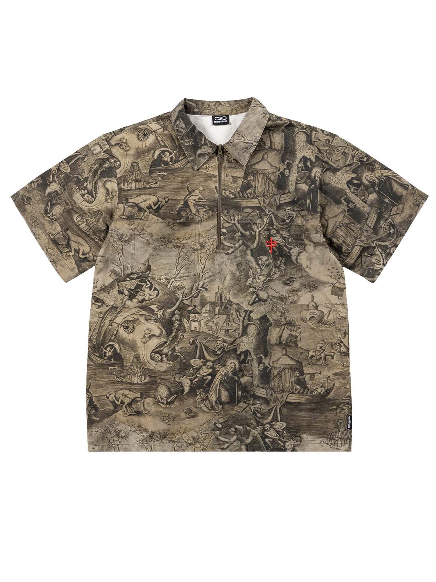 Propaganda Temptation Halfzip Shirt Marrone