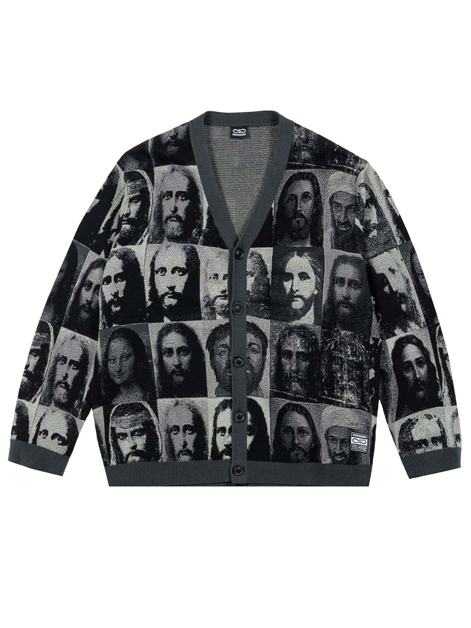 Propaganda Mugshot Jeez Cardigan Grigio