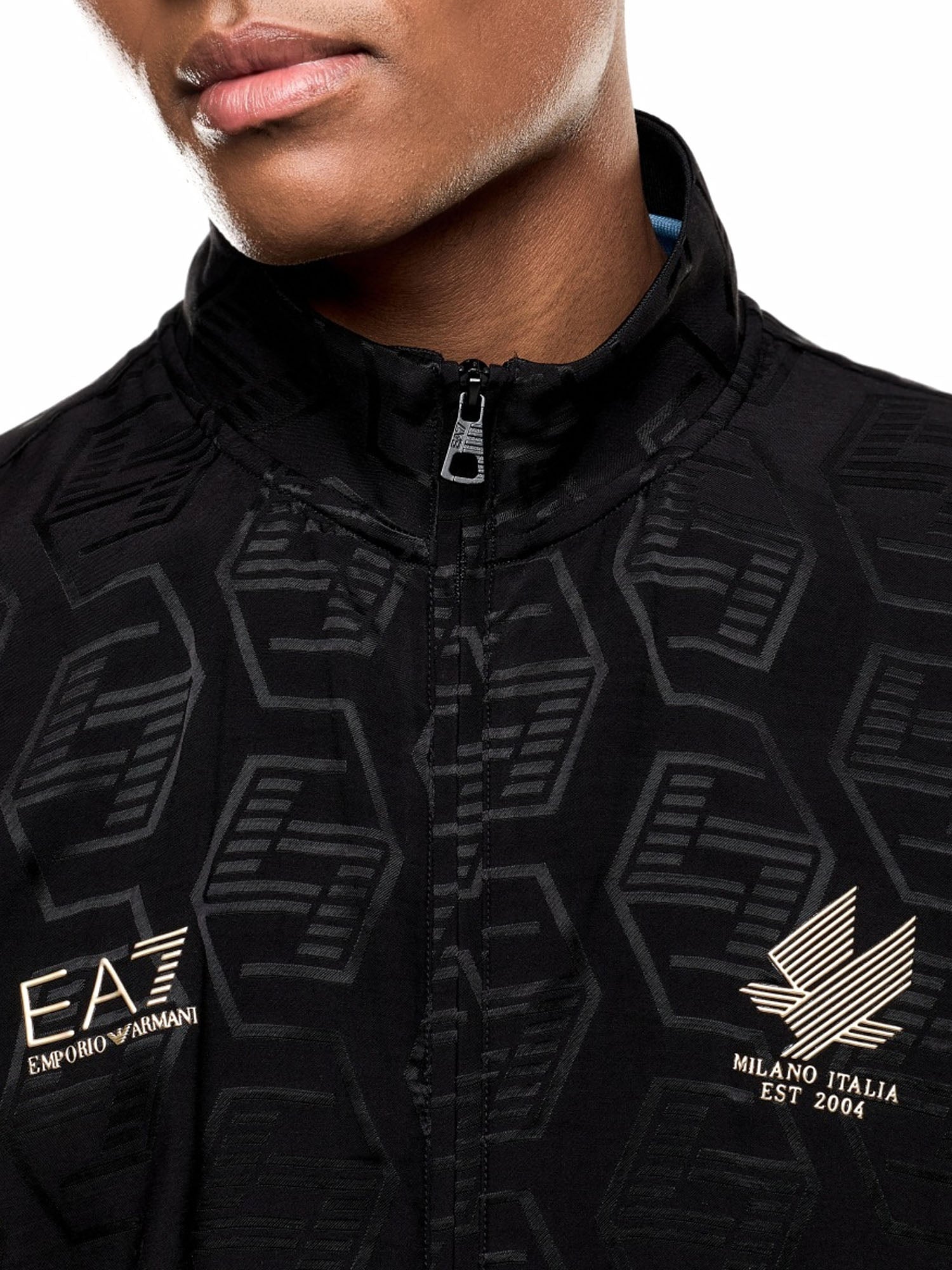 Ea7 Tuta da Soccer in Viscosa Jacquard Nero