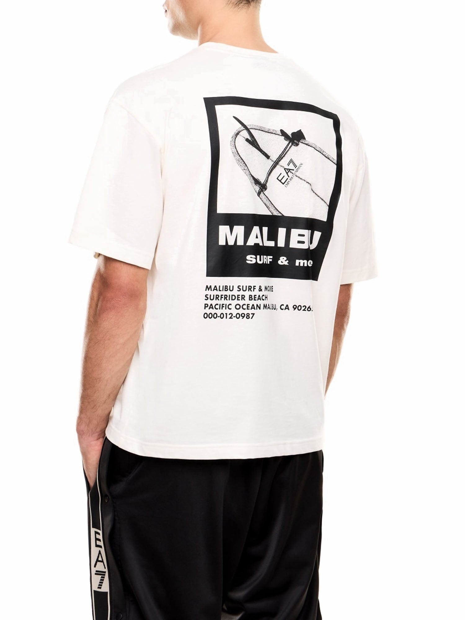 Ea7 Jersey T-shirt con Logo Nero