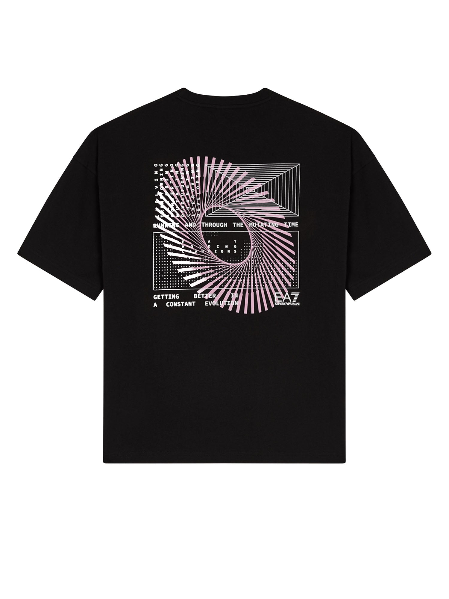 Ea7 T-shirt con stampa fronte e retro Nero