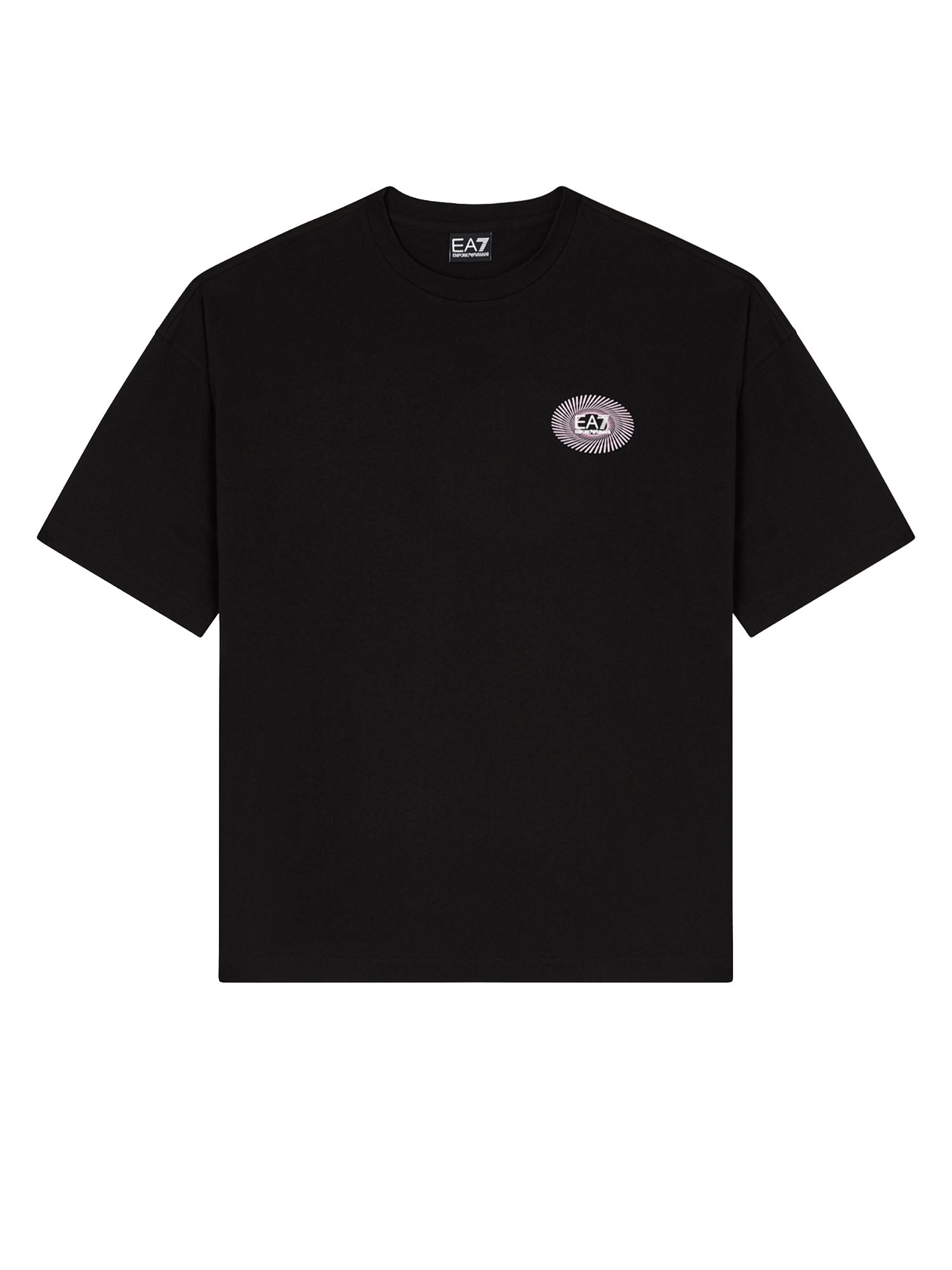 Ea7 T-shirt con stampa fronte e retro Nero