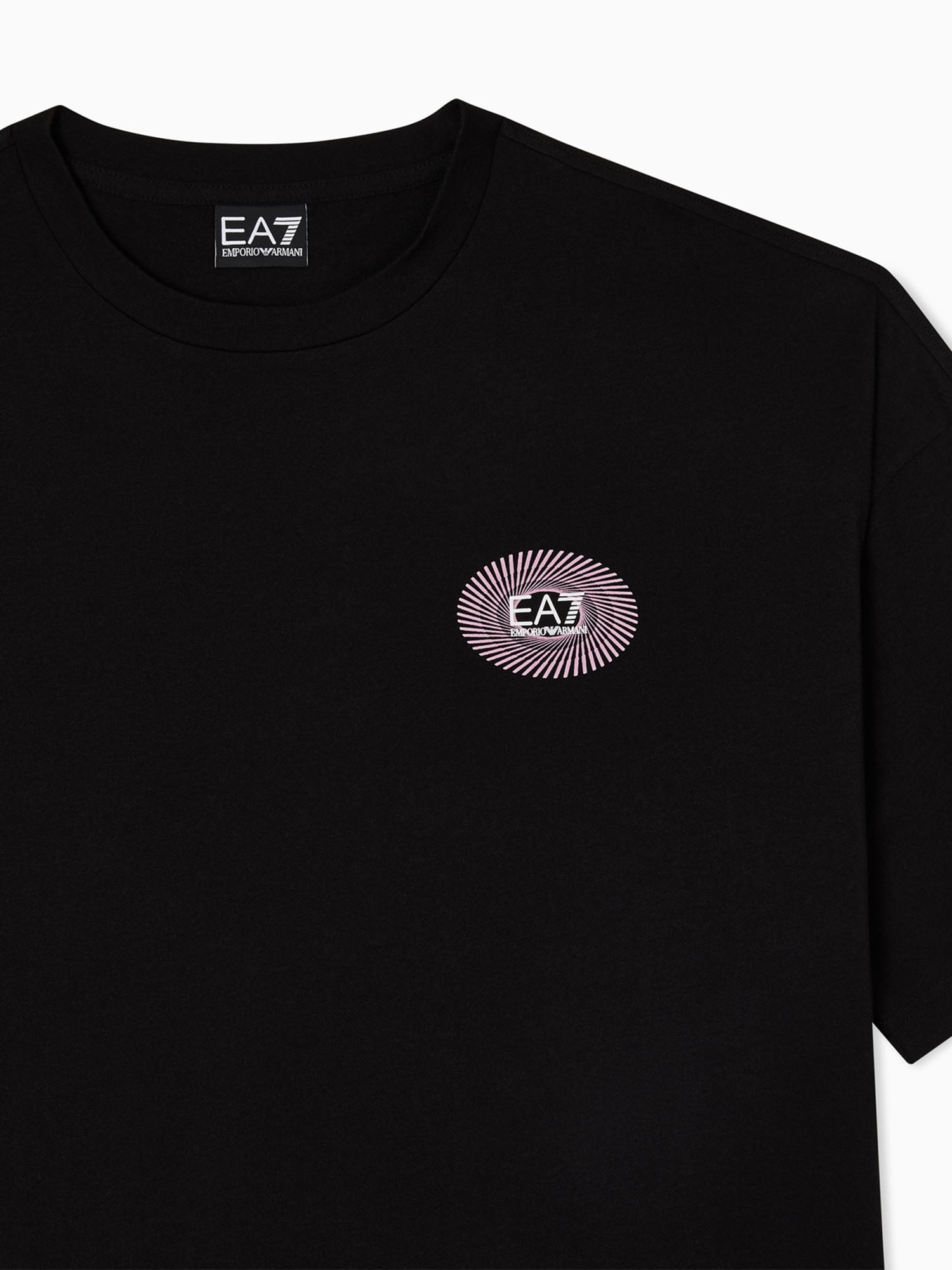 Ea7 T-shirt con stampa fronte e retro Nero