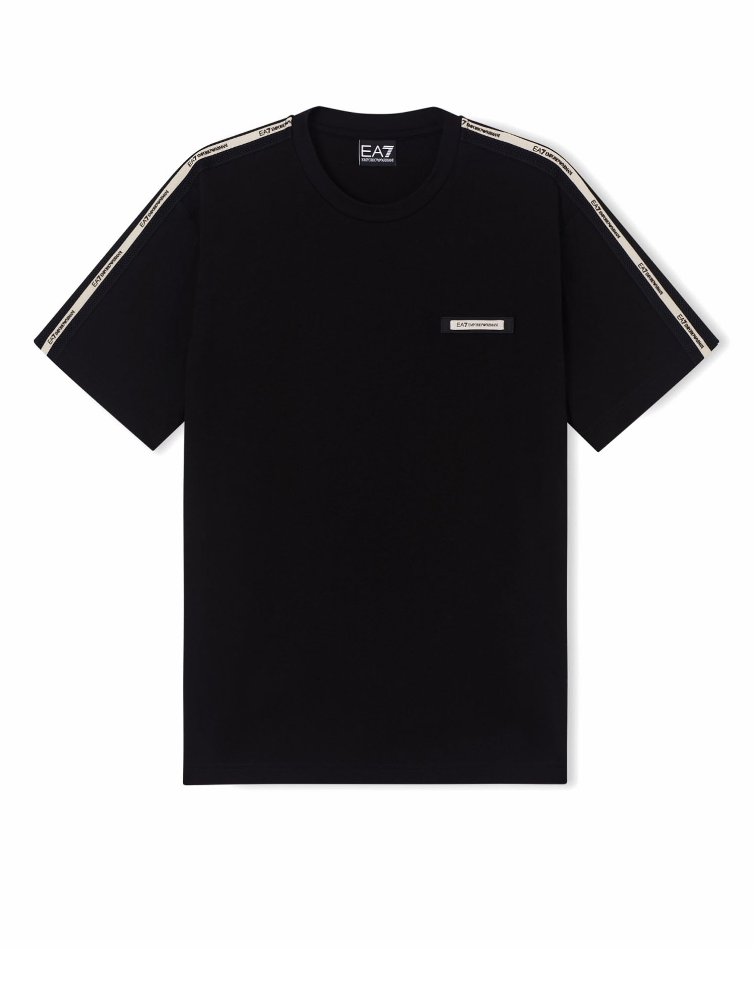 Ea7 T-shirt girocollo in cotone Nero
