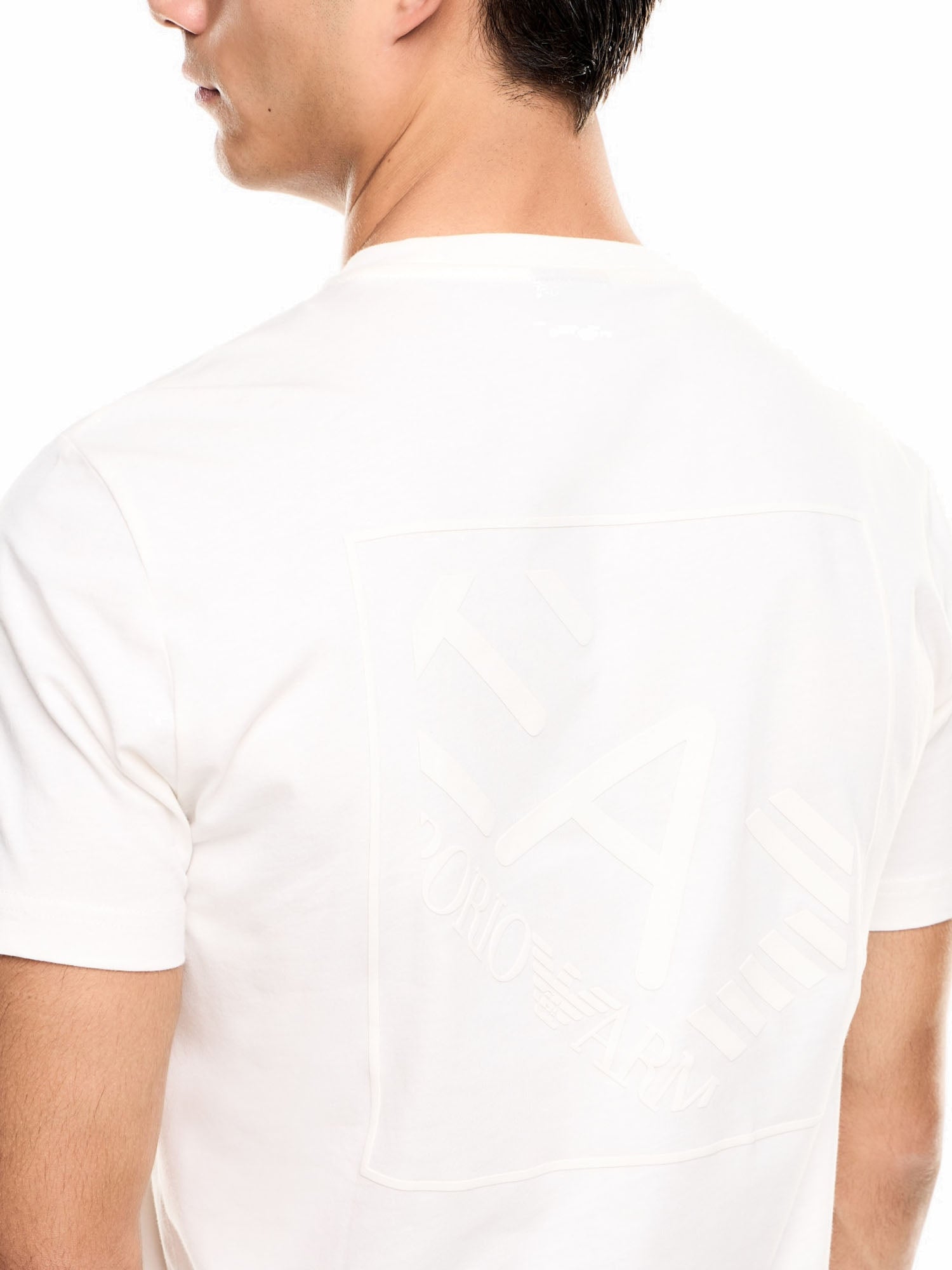 Ea7 T-shirt Logo Series in jersey di cotone Bianco