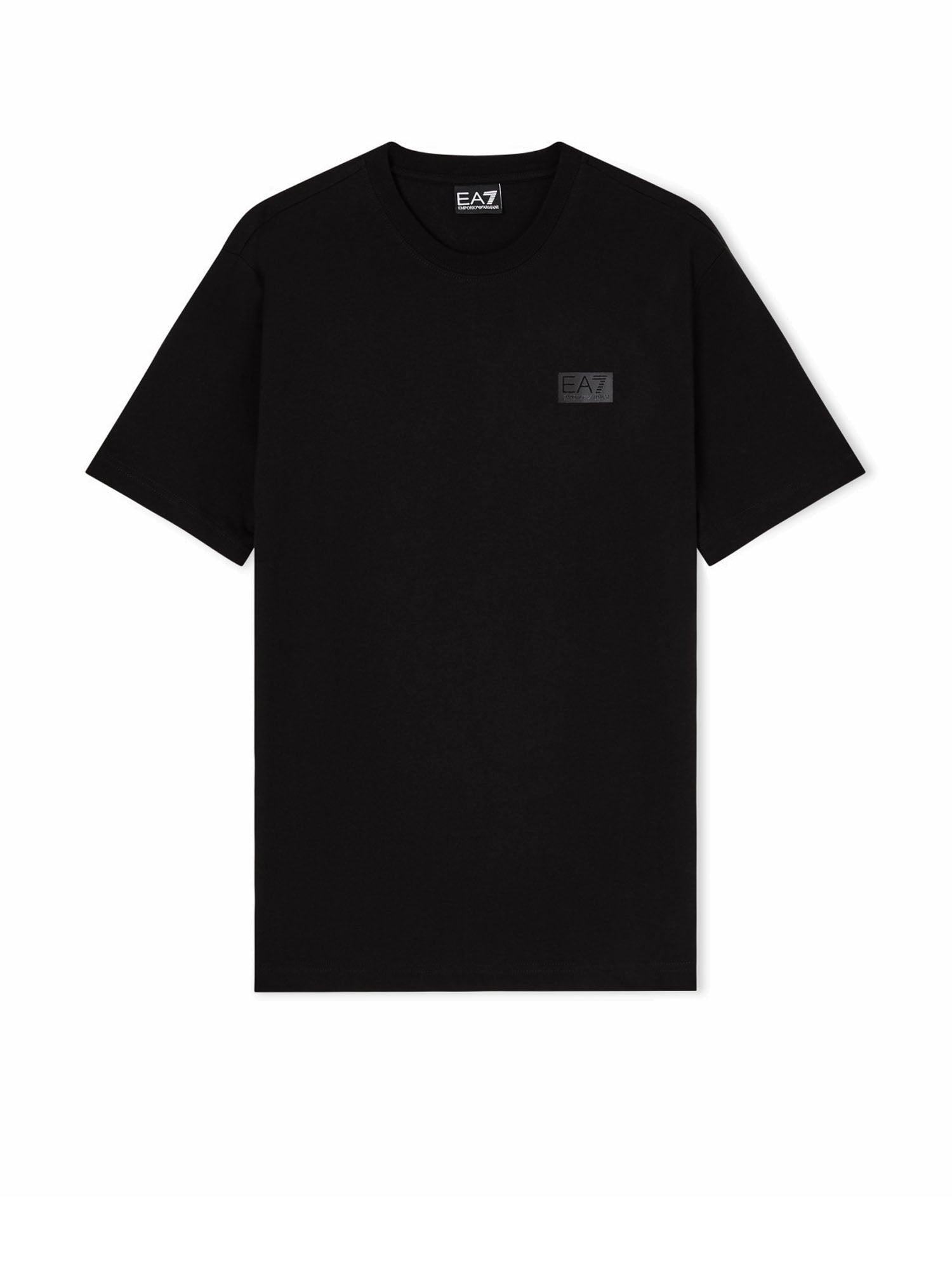 Ea7 T-shirt Logo Series in jersey di cotone Nero