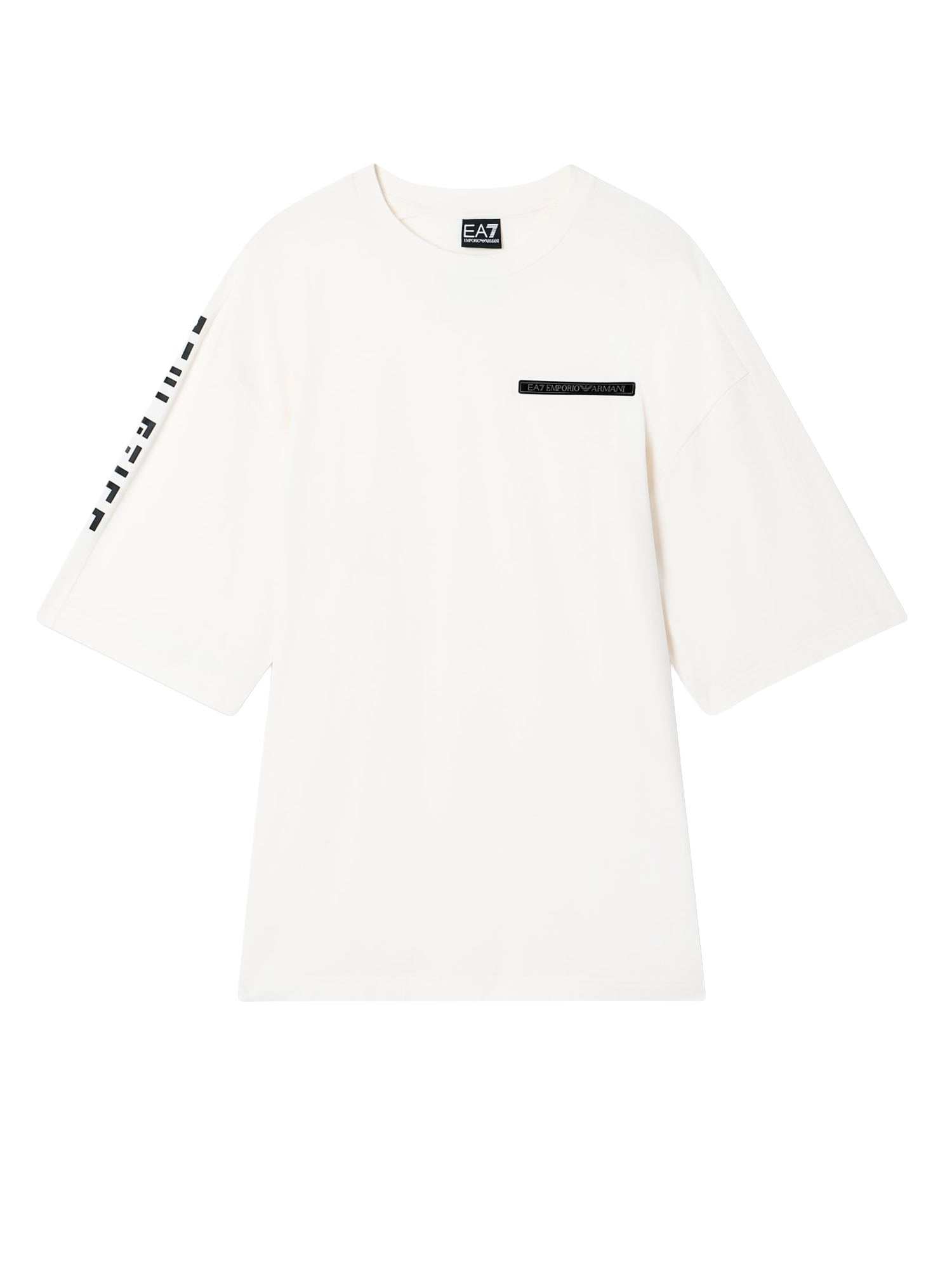 Ea7 T-shirt in Misto Cotone Stretch Bianco