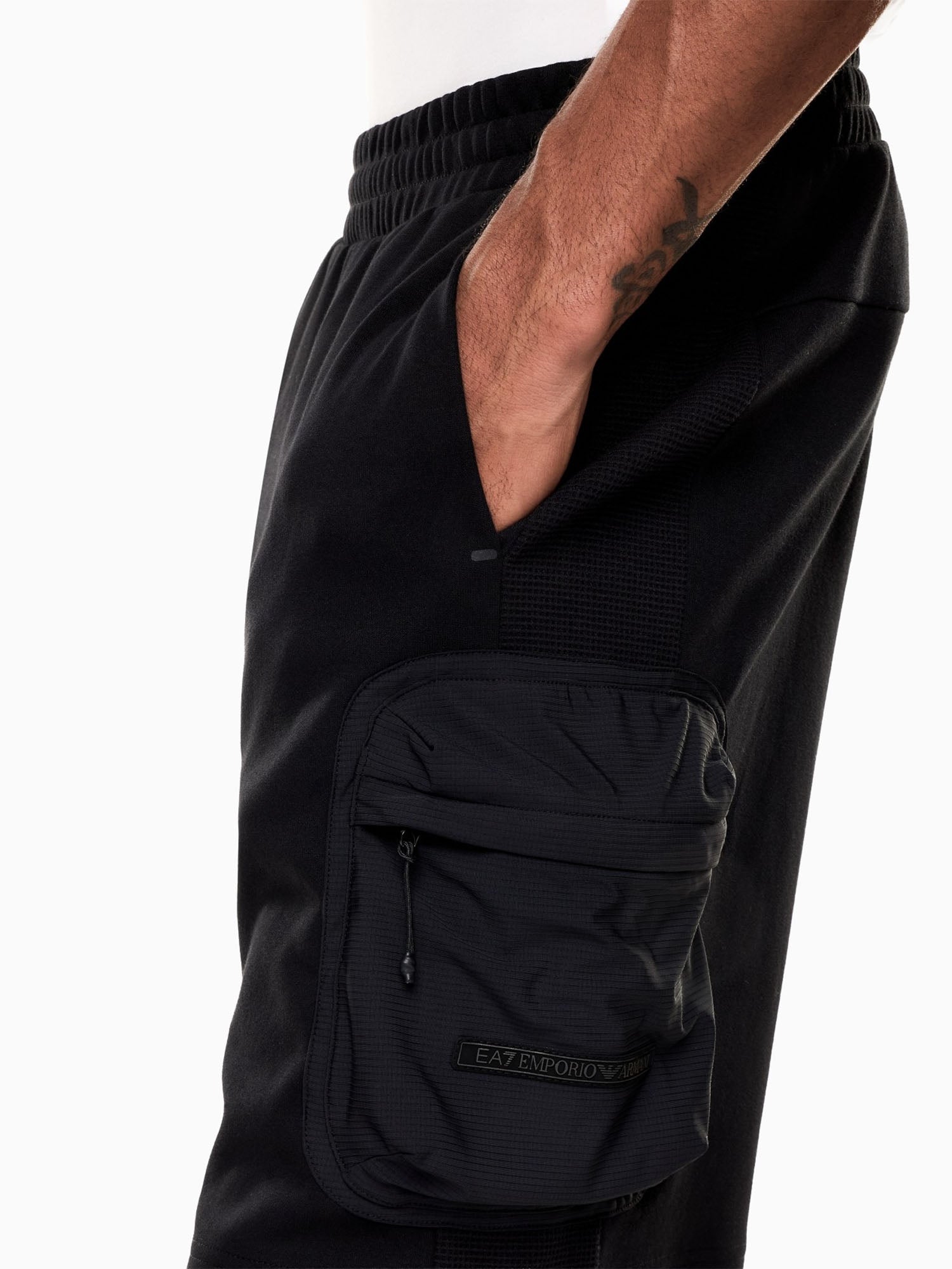 Ea7 Bermuda in misto Cotone Nero