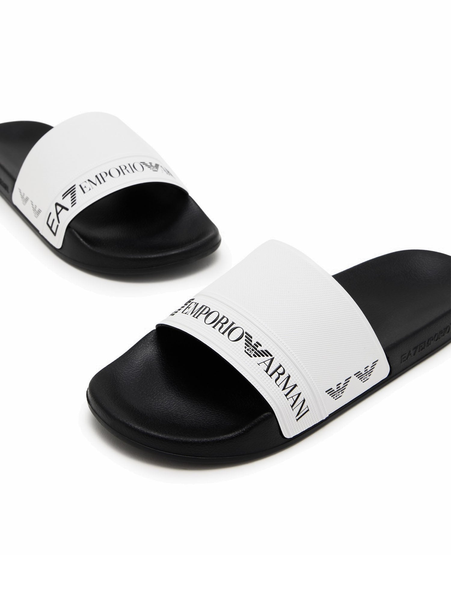 Ea7 Ciabatte Sliders con banda logata Nero