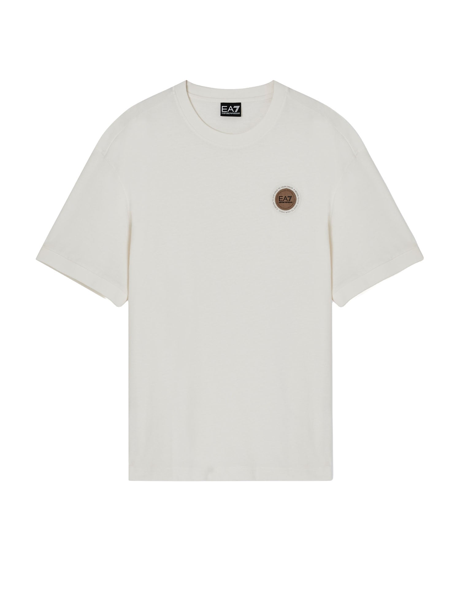 Ea7 T-shirt Premium Label Bianco