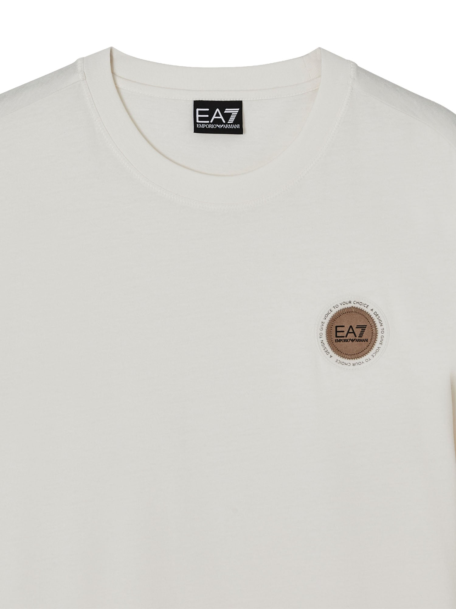 Ea7 T-shirt Premium Label Bianco