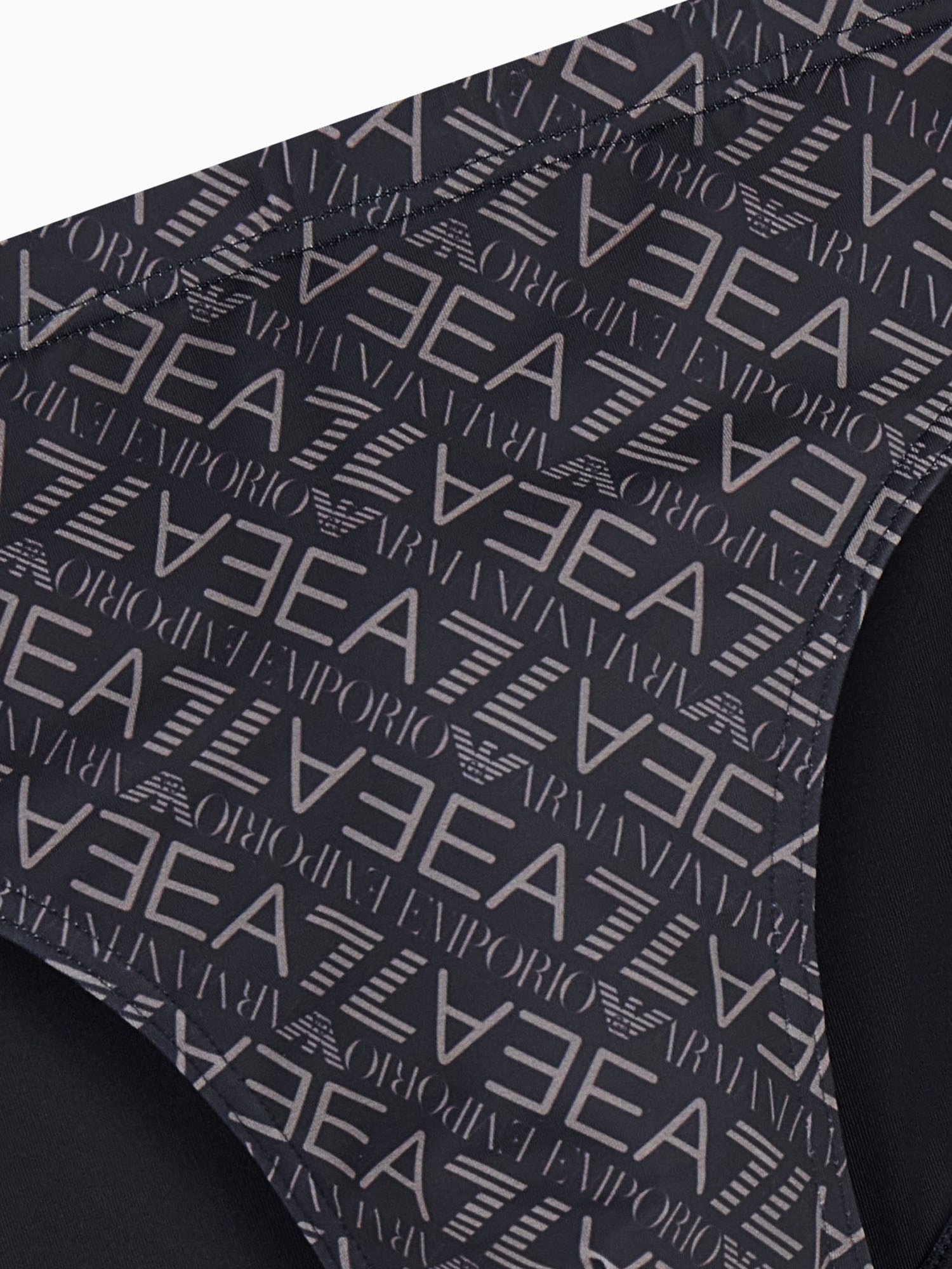 Ea7 Costume slip Graphic Series con stampa monogram Nero