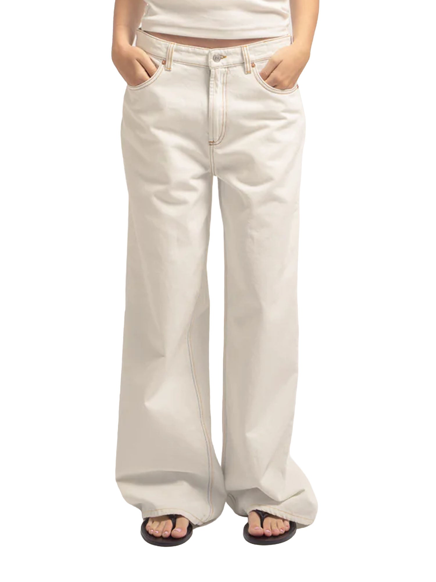 Department Five Express jeans gamba ampia in denim fermo Bianco