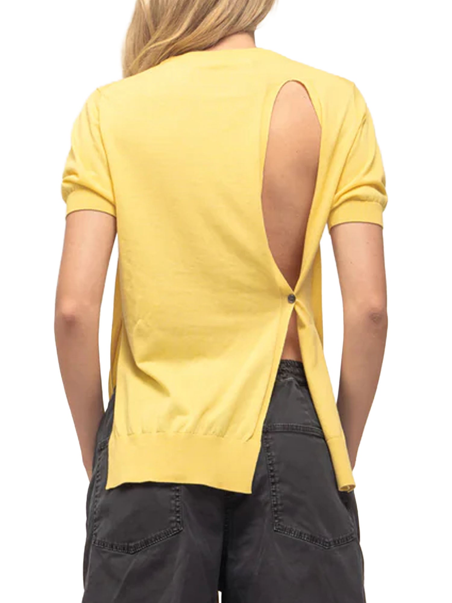 Department Five Swing maglia con apertura sulla schiena Giallo