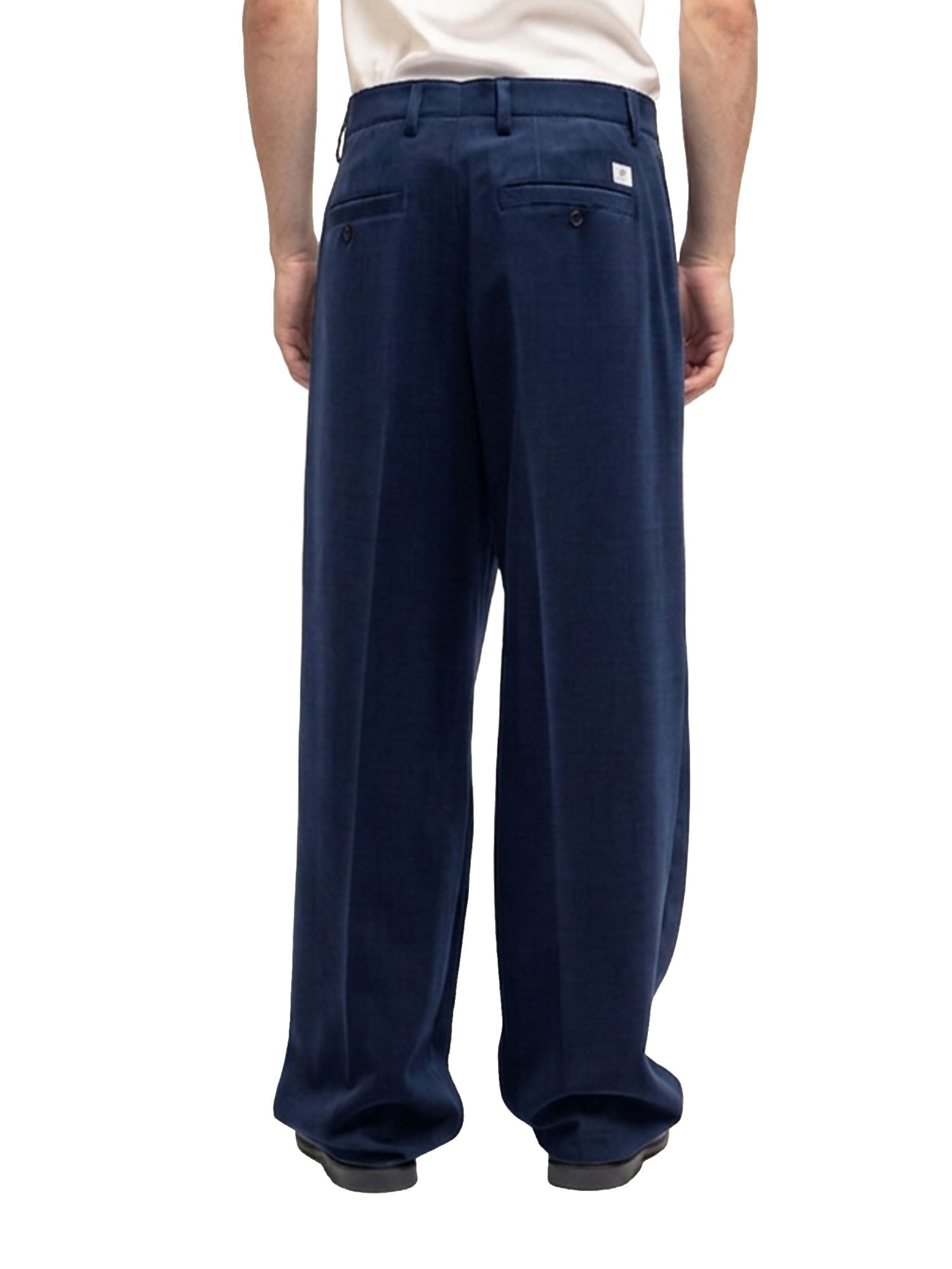 Department Five Whisky Pantaloni Chino Loose Doppia Pence Fresco Viscosa Blu