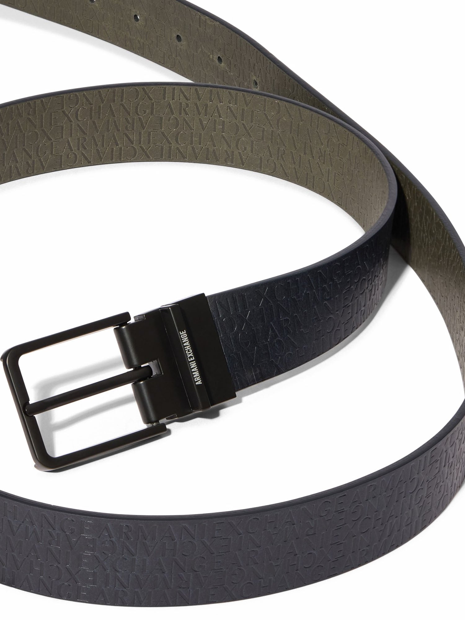 Armani Exchange Cintura Reversibile Blu Scuro