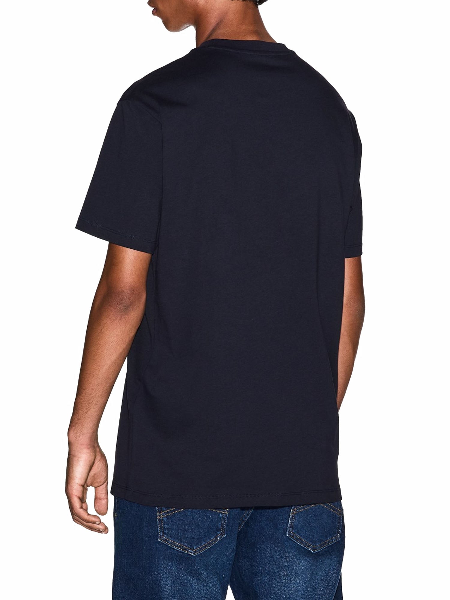 Armani Exchange T-shirt Regular Fit con Logo Blu