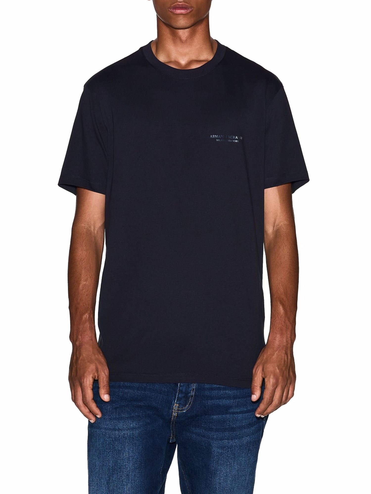 Armani Exchange T-shirt Regular Fit con Logo Blu