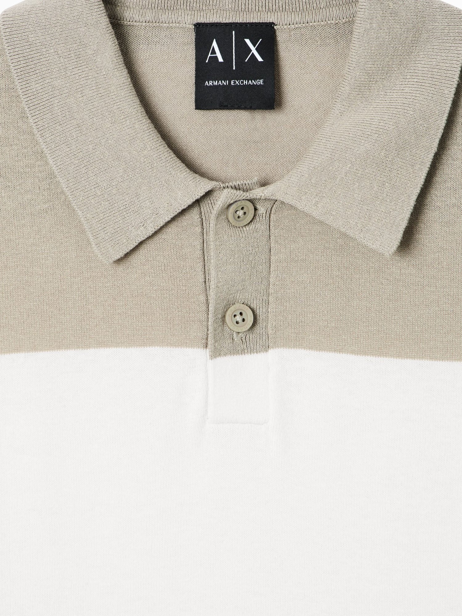 Armani Exchange Polo in Maglia di Lino Beige