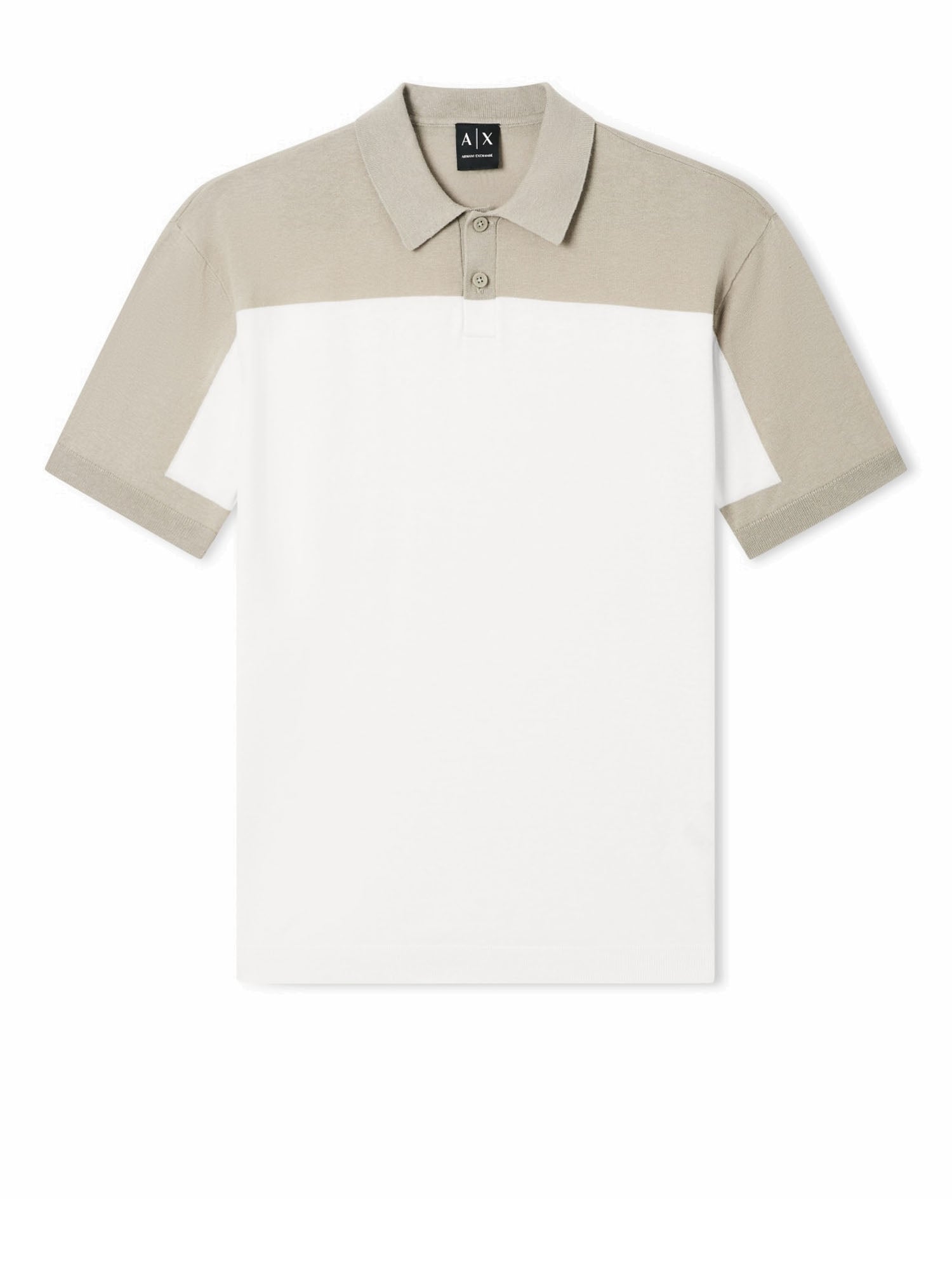 Armani Exchange Polo in Maglia di Lino Beige