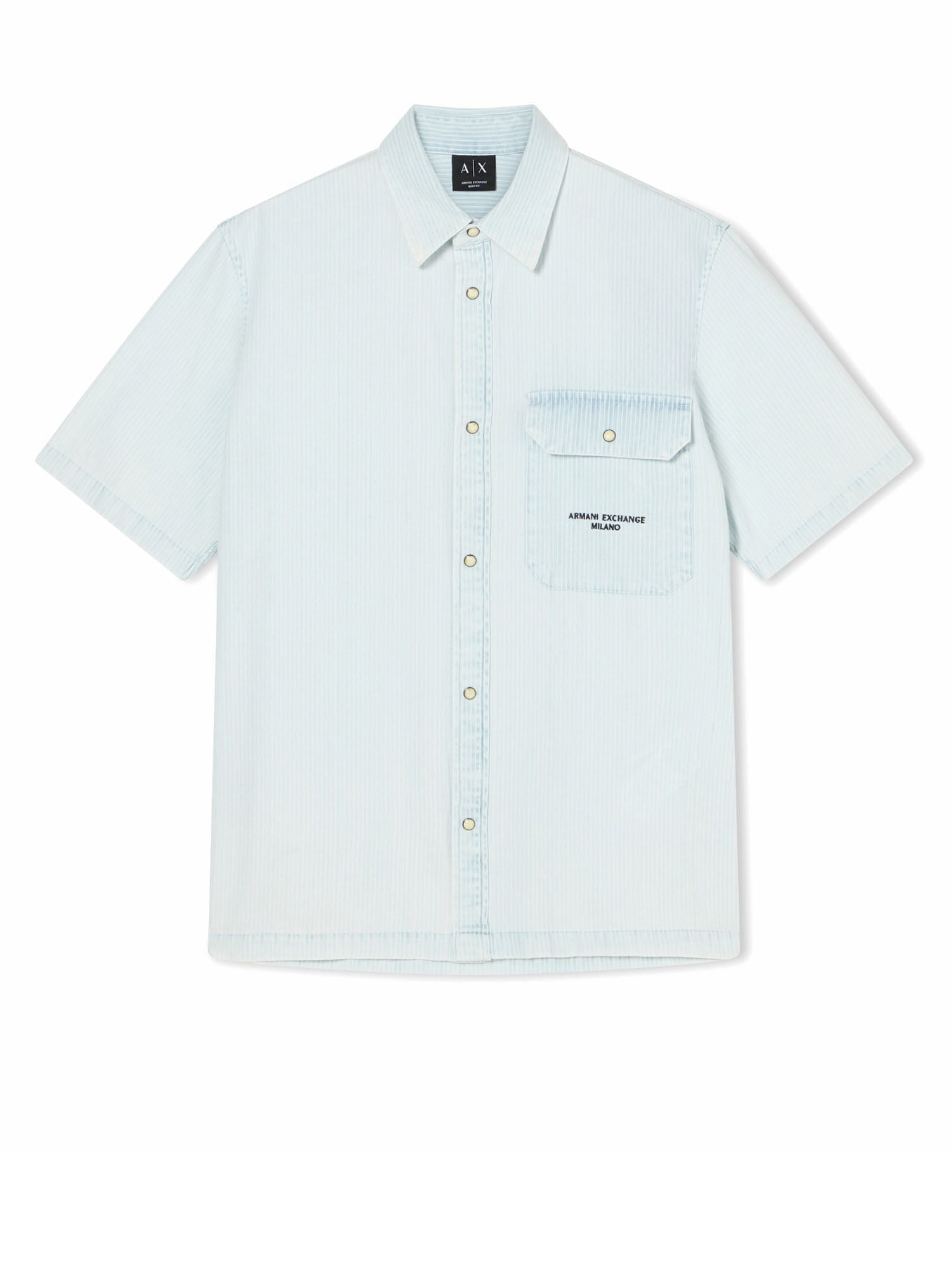 Armani Exchange Camicia in Cotone Blu