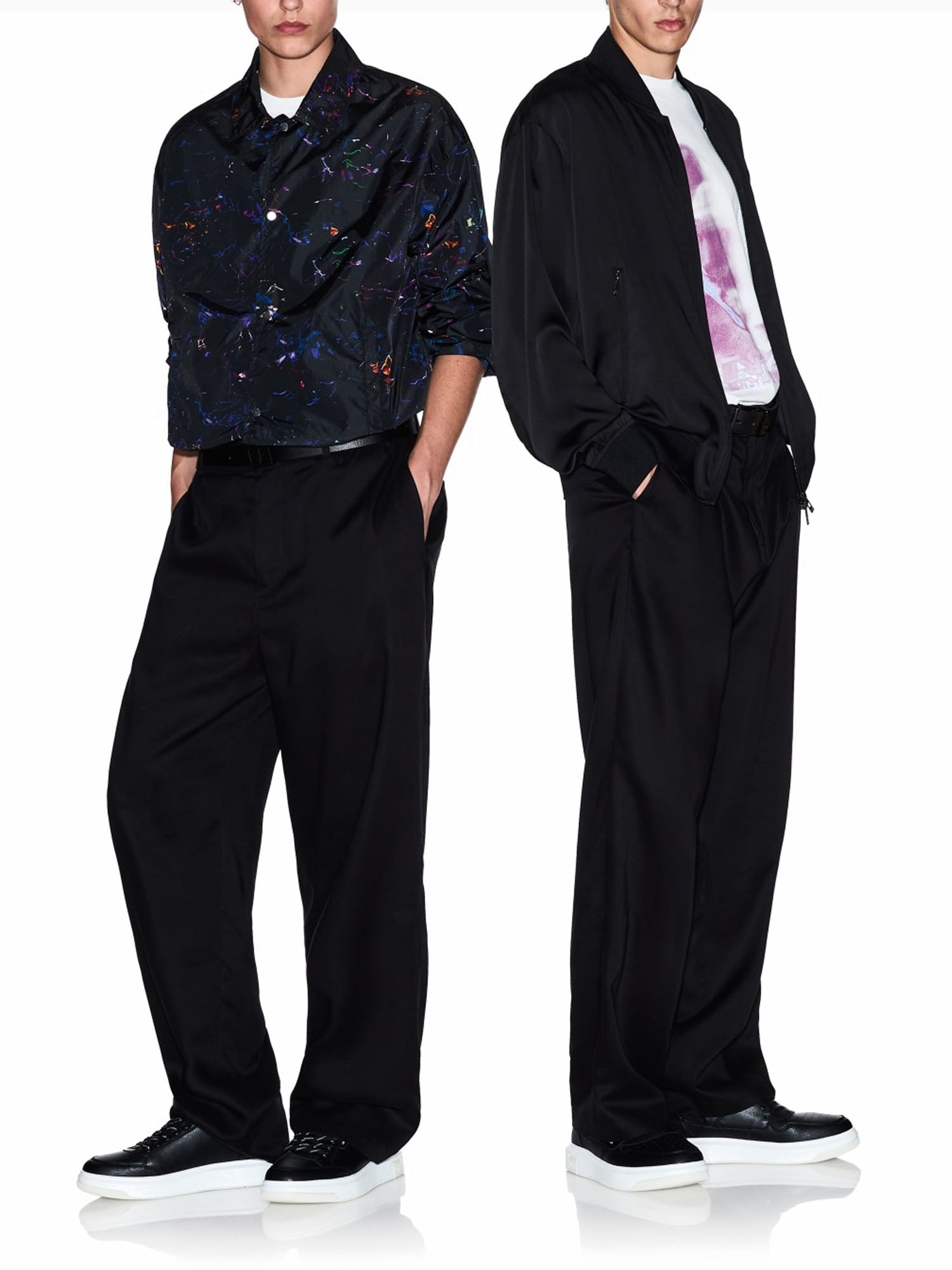 Armani Exchange Pantaloni Oxford in Lyocell Nero