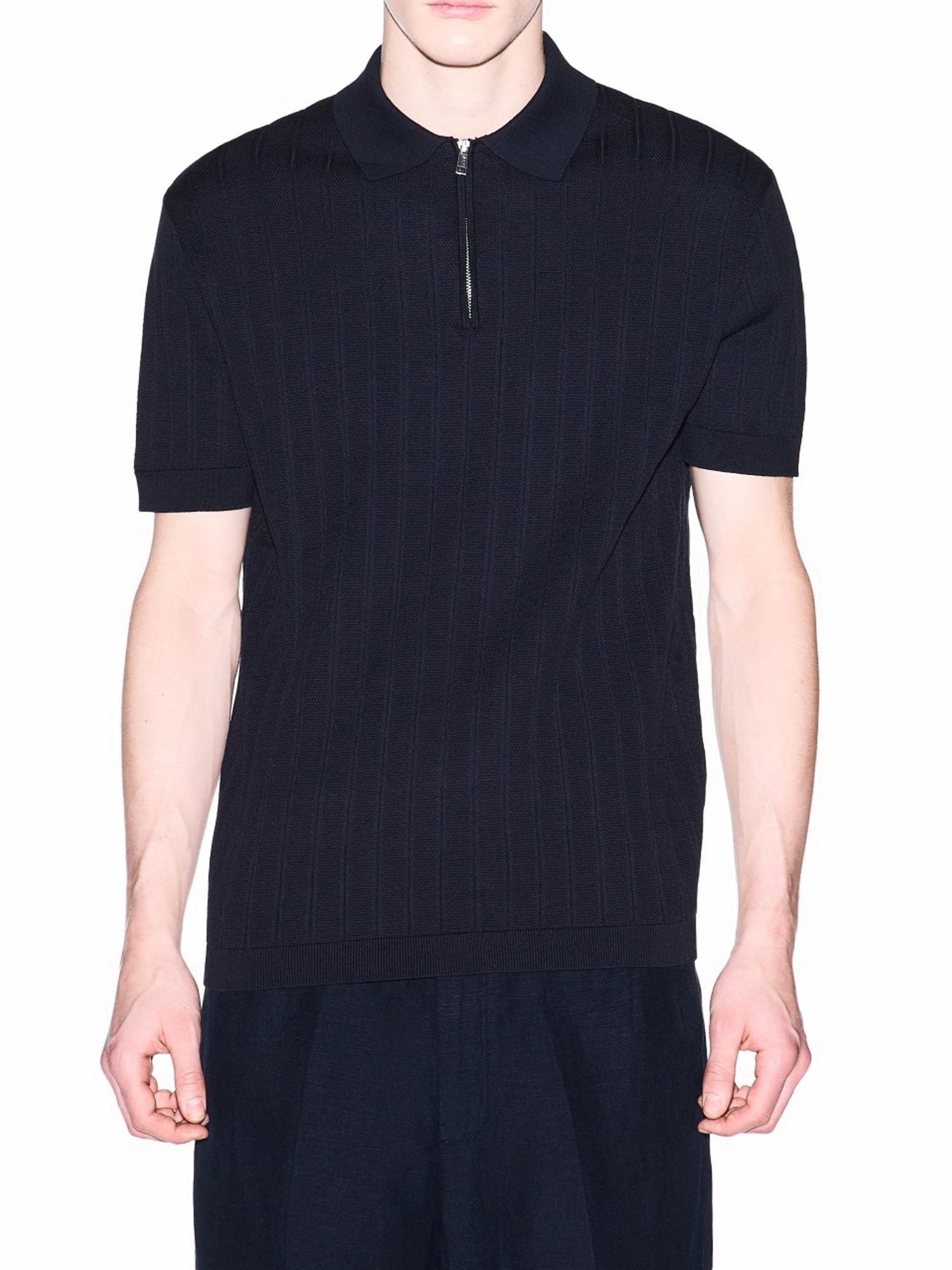 Armani Exchange Polo in Maglia di Cotone Essential Blu