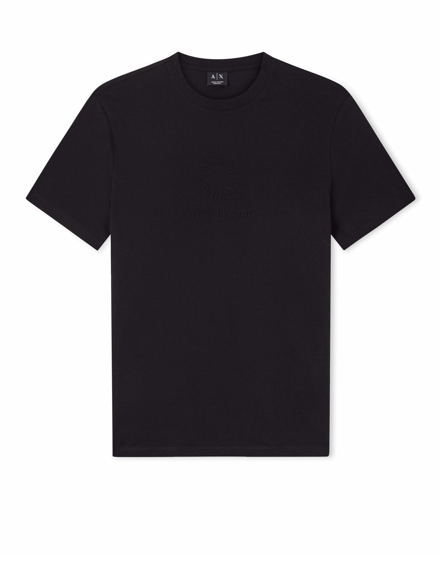 Armani Exchange T-shirt Regular Fit in Jersey di Cotone Nero